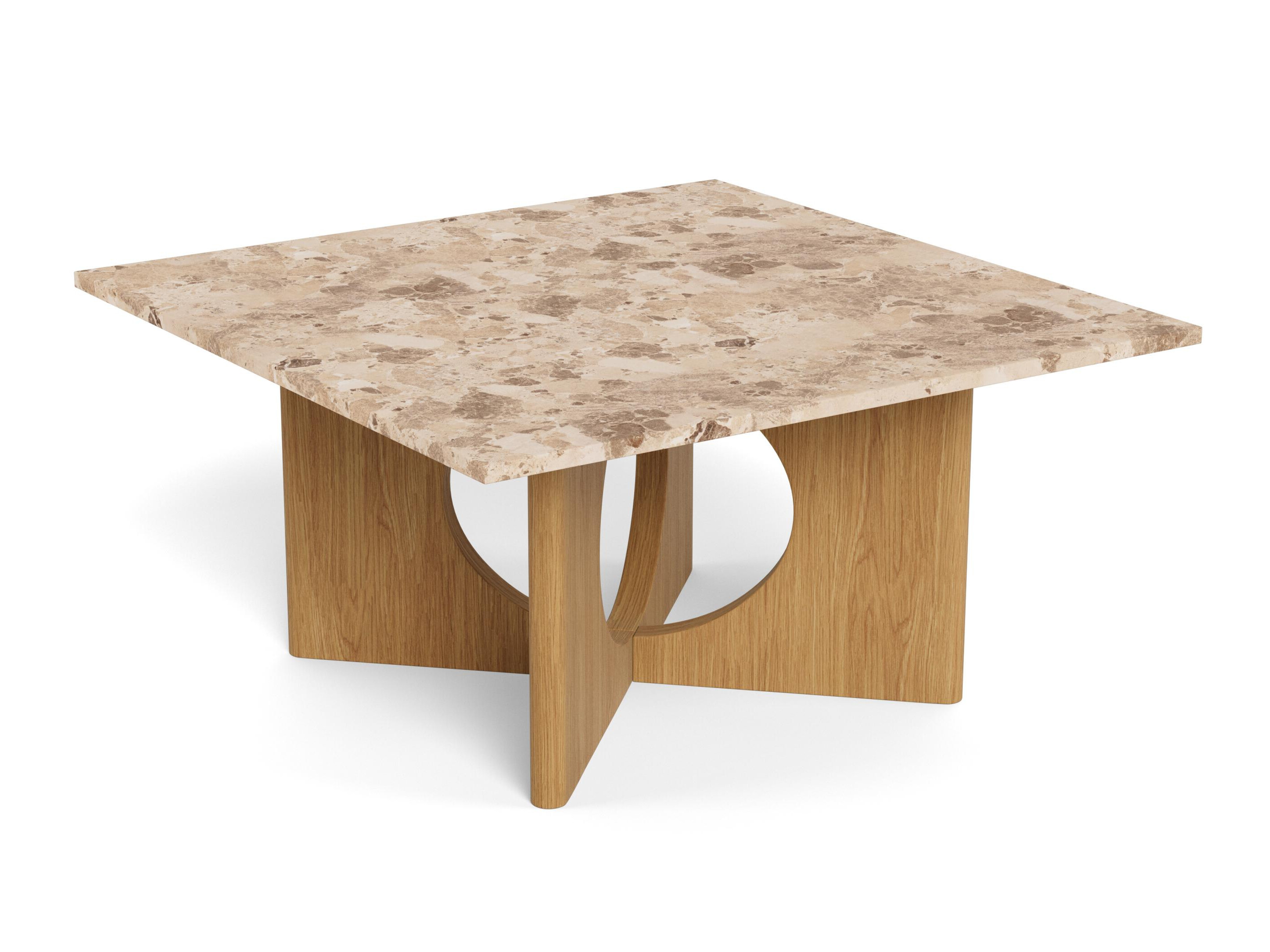Mesa de centro Norsica 1098 (Carvalho + Mármore marrom)