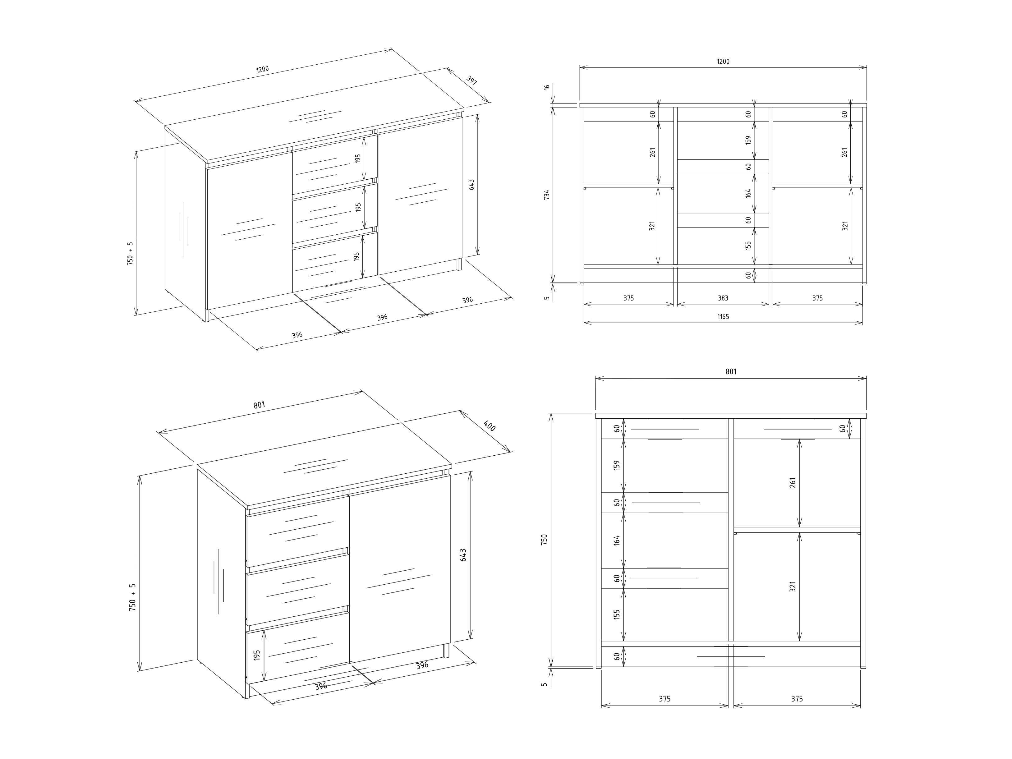 Cómoda Elbvelu 109 (Branco)