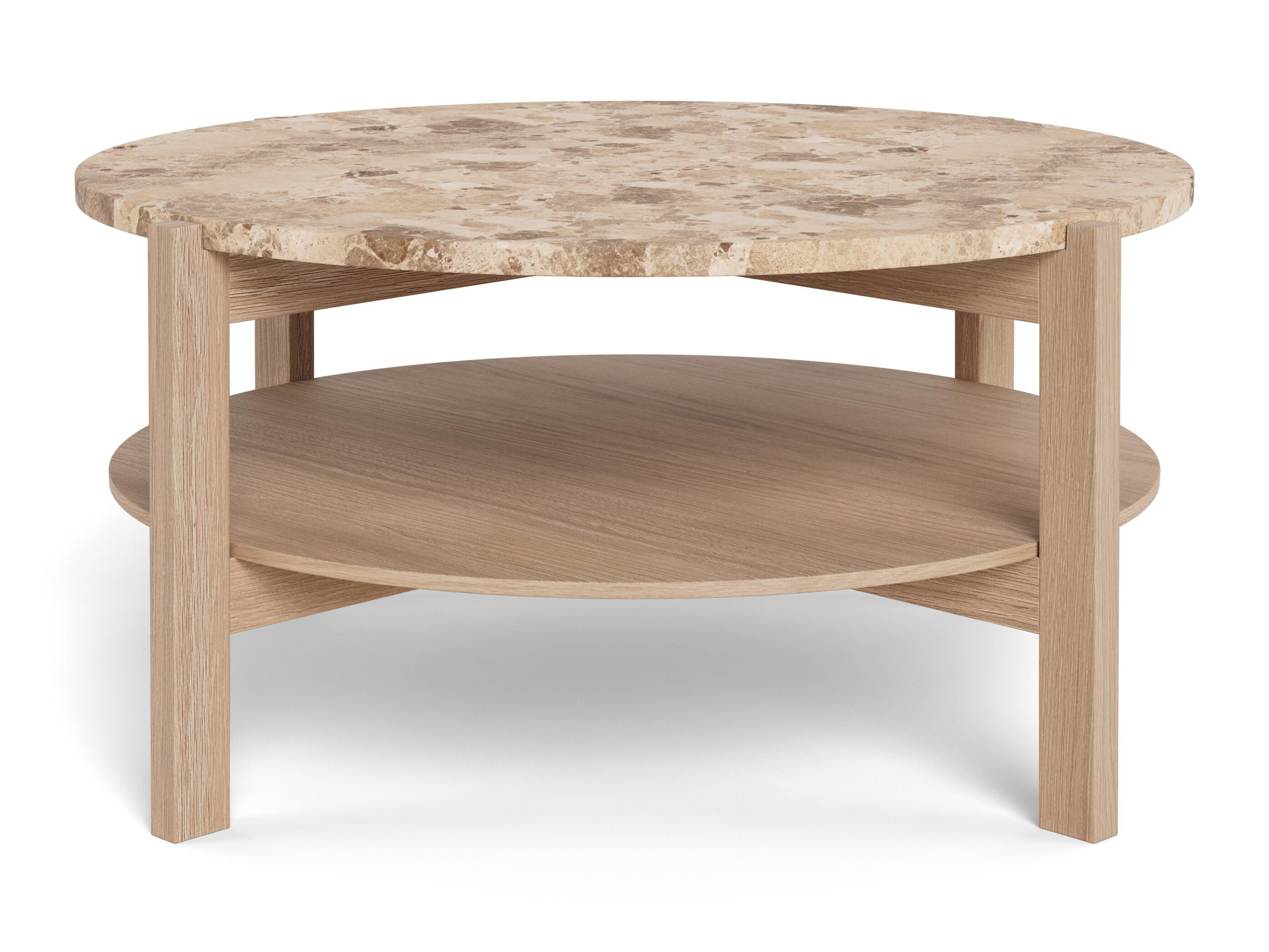 Mesa de centro Norsica 1099 (Carvalho claro + Mármore marrom)