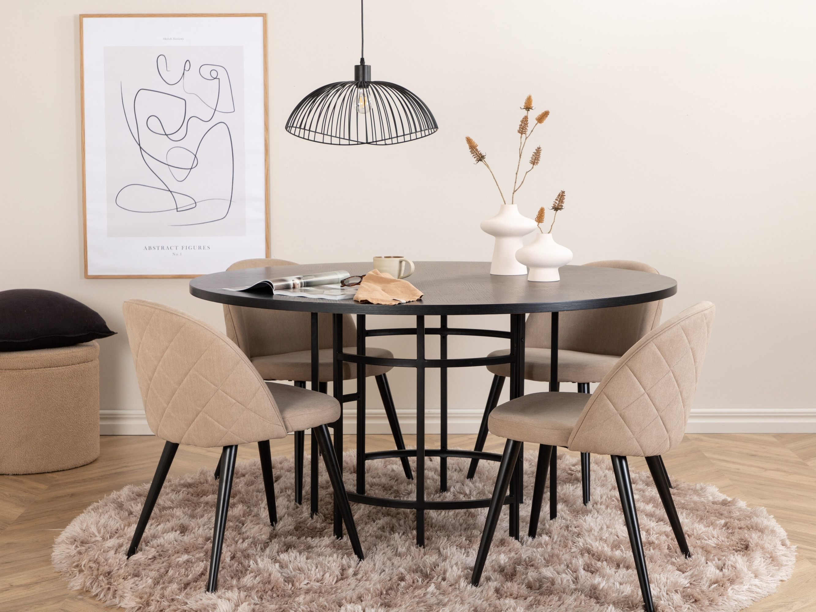Conjunto para refeições Dallas 2386 (Preto + Bege)