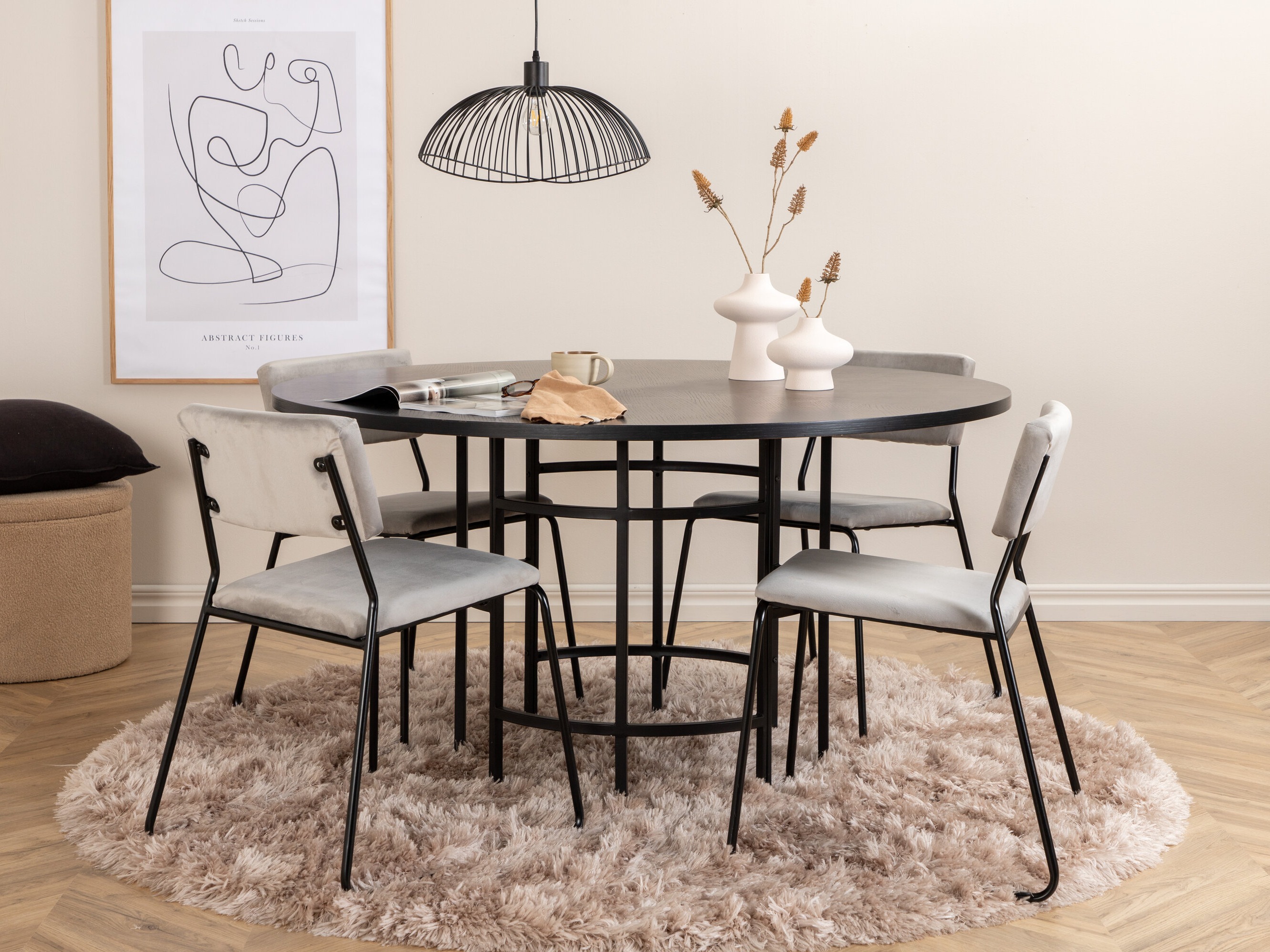 Conjunto para refeições Dallas 2393 (Preto + Cinzento)