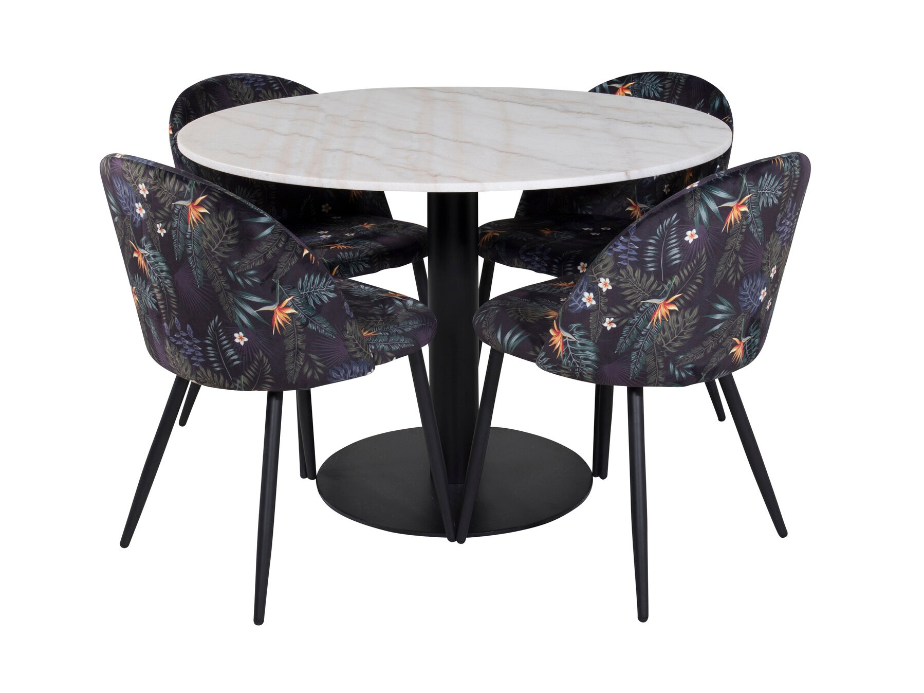 Conjunto para refeições Dallas 2572 (Preto + Padrão florido)