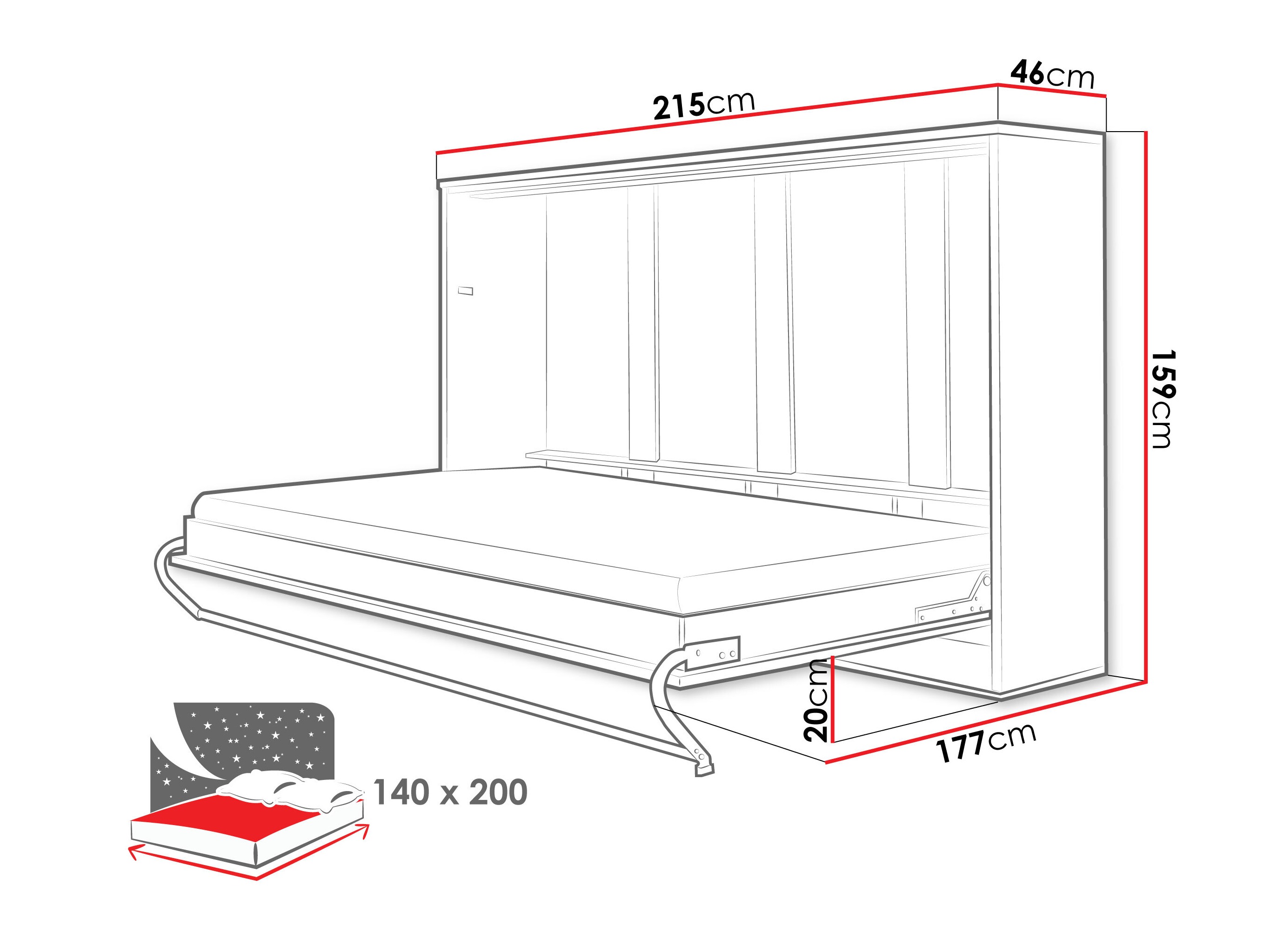 Cama rebatível Concept Pro Lenart IV (Branco)