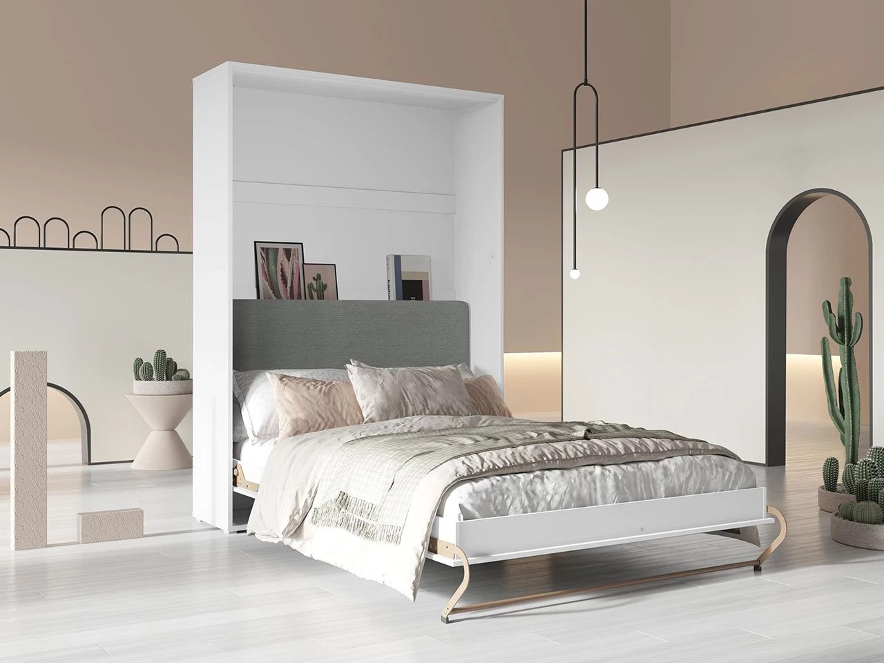Cama rebatível Concept Pro Lenart VI (Branco + Grafite)