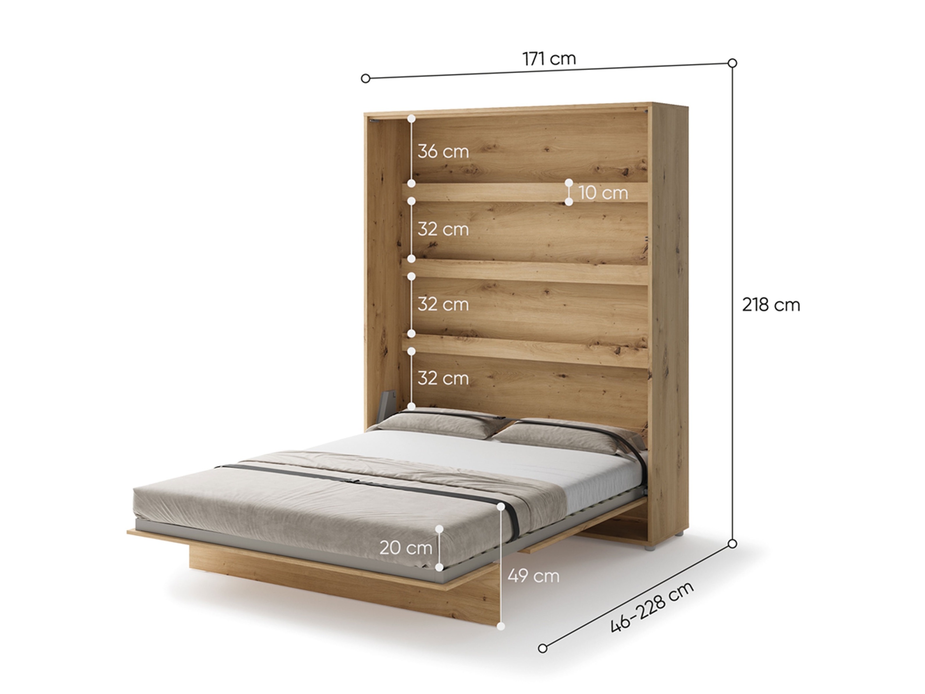 Cama rebatível Concept Lenart (Branco + Branco brilhante)