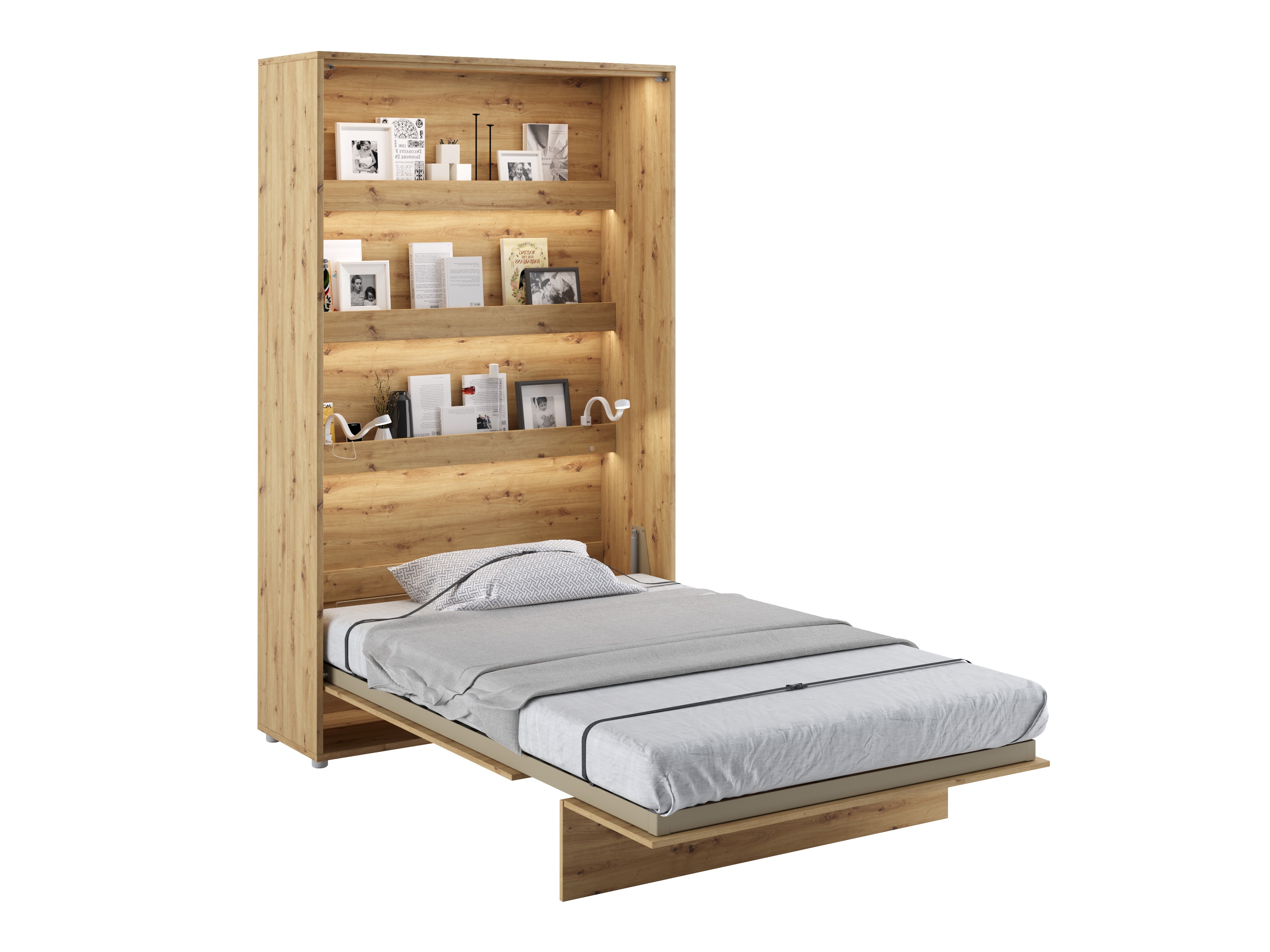 Cama rebatível Concept Lenart (Carvalho Artisan)
