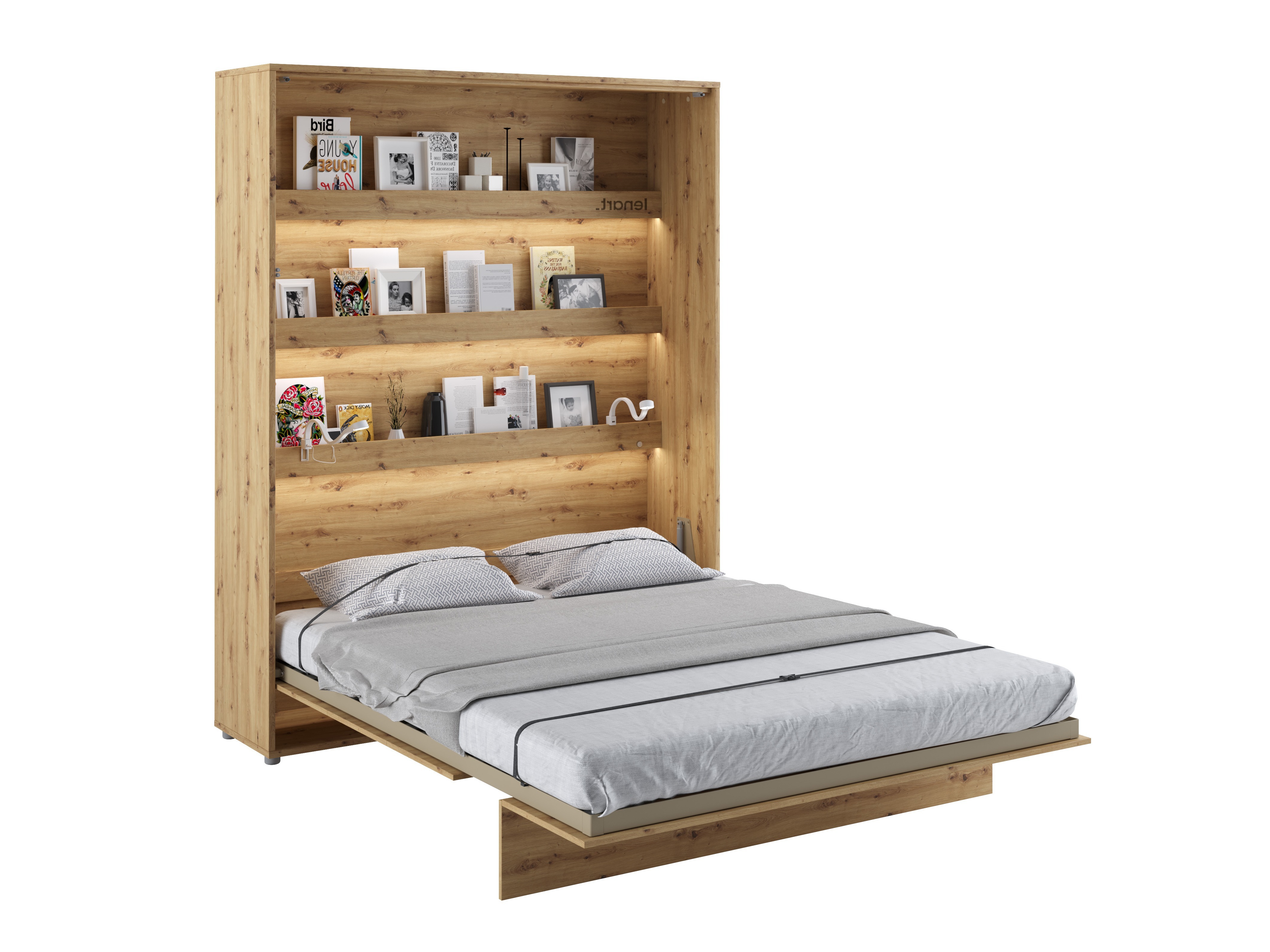 Cama rebatível Concept Lenart (Carvalho Artisan)