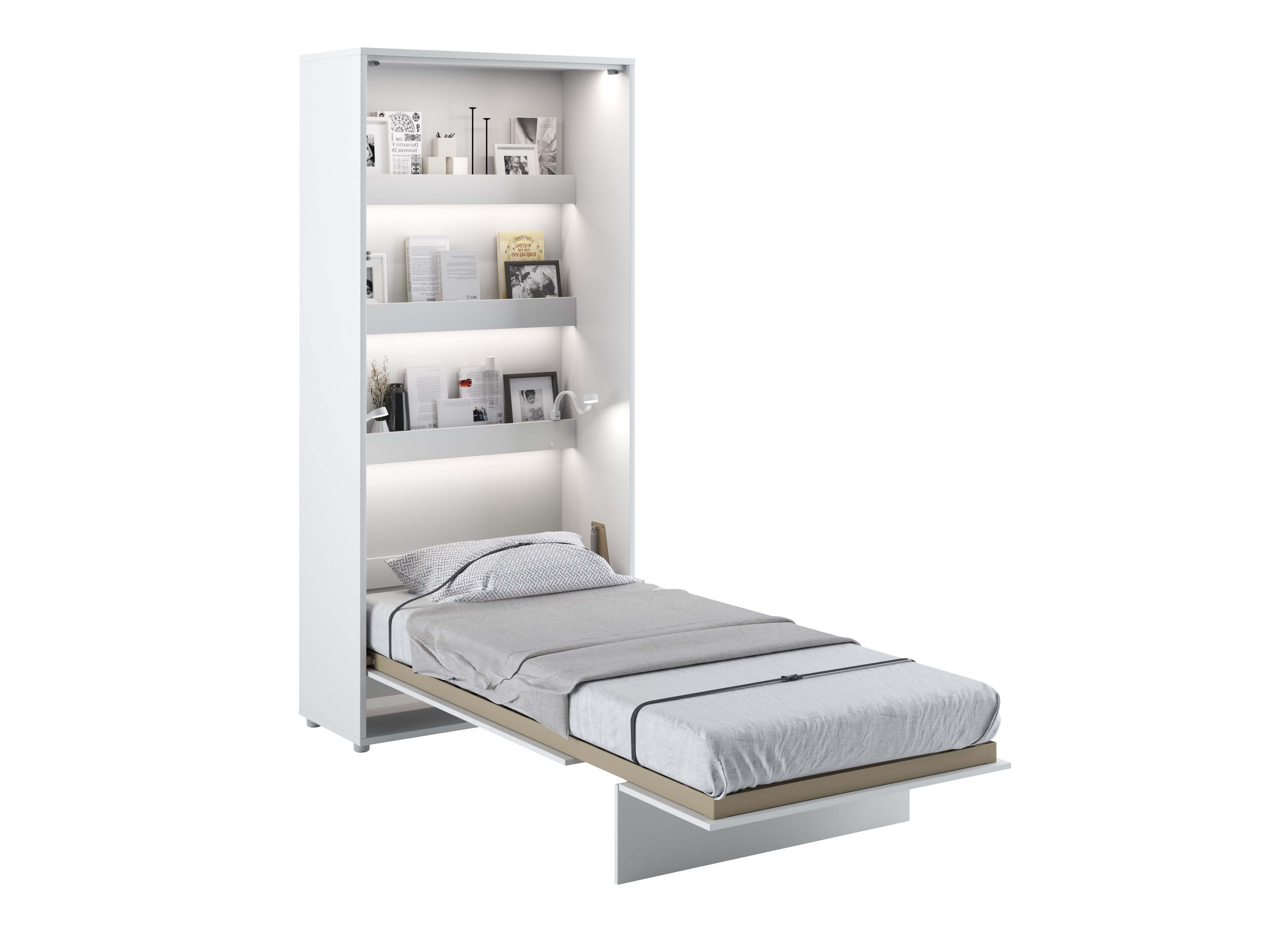 Cama rebatível Concept Lenart (Branco + Branco brilhante)