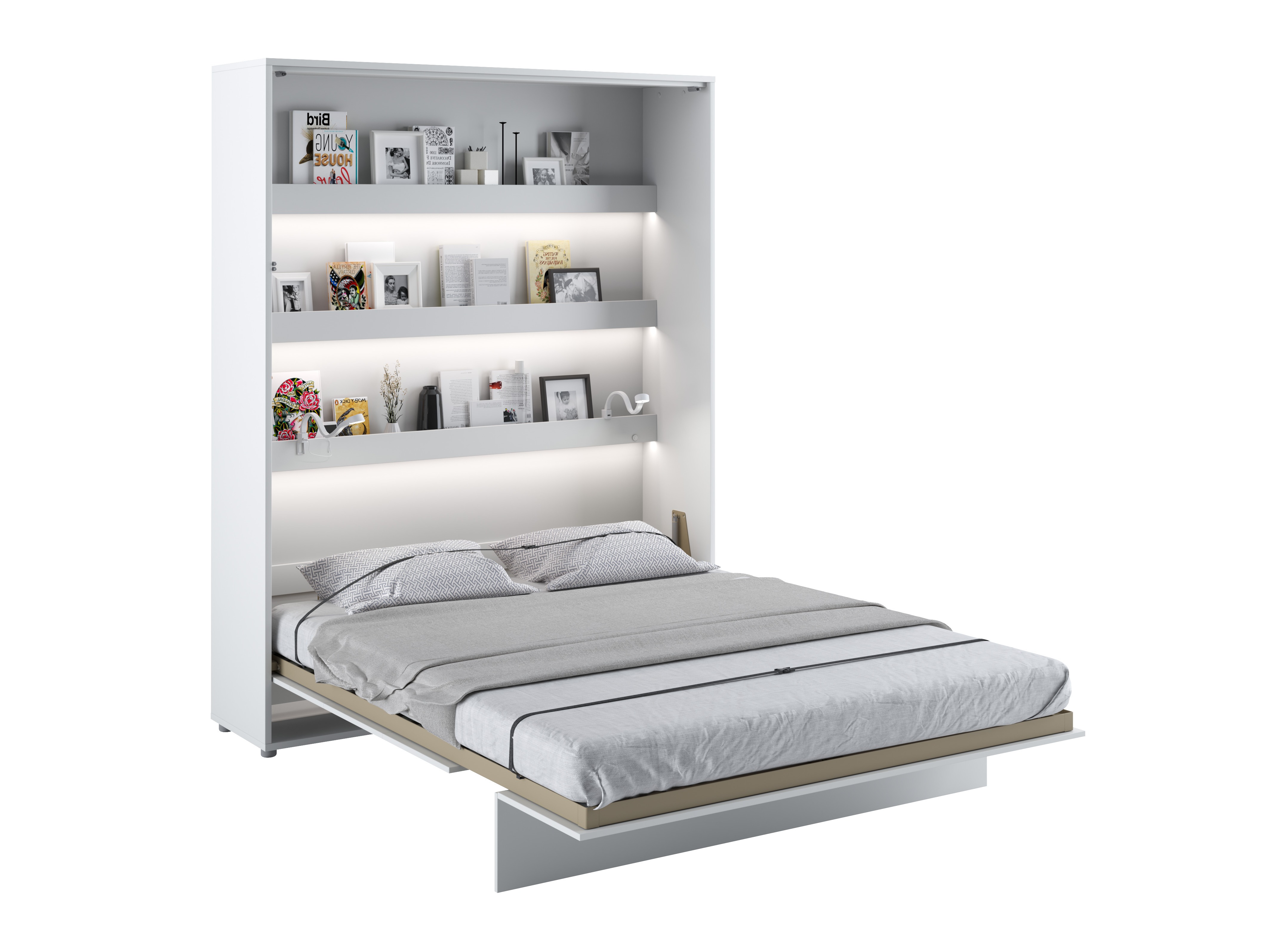 Cama rebatível Concept Lenart (Branco + Branco brilhante)
