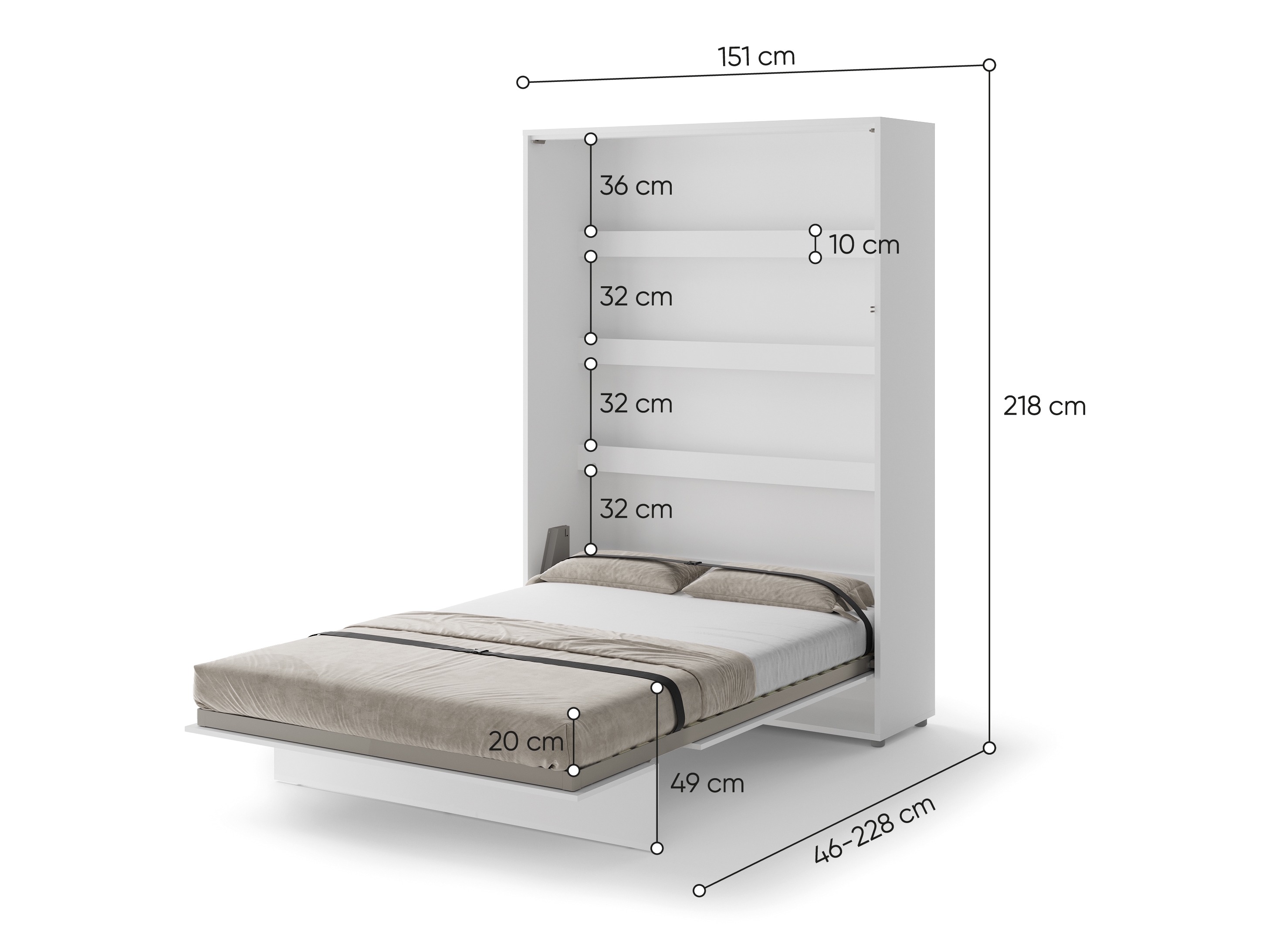 Cama rebatível Concept Lenart (Carvalho Artisan)