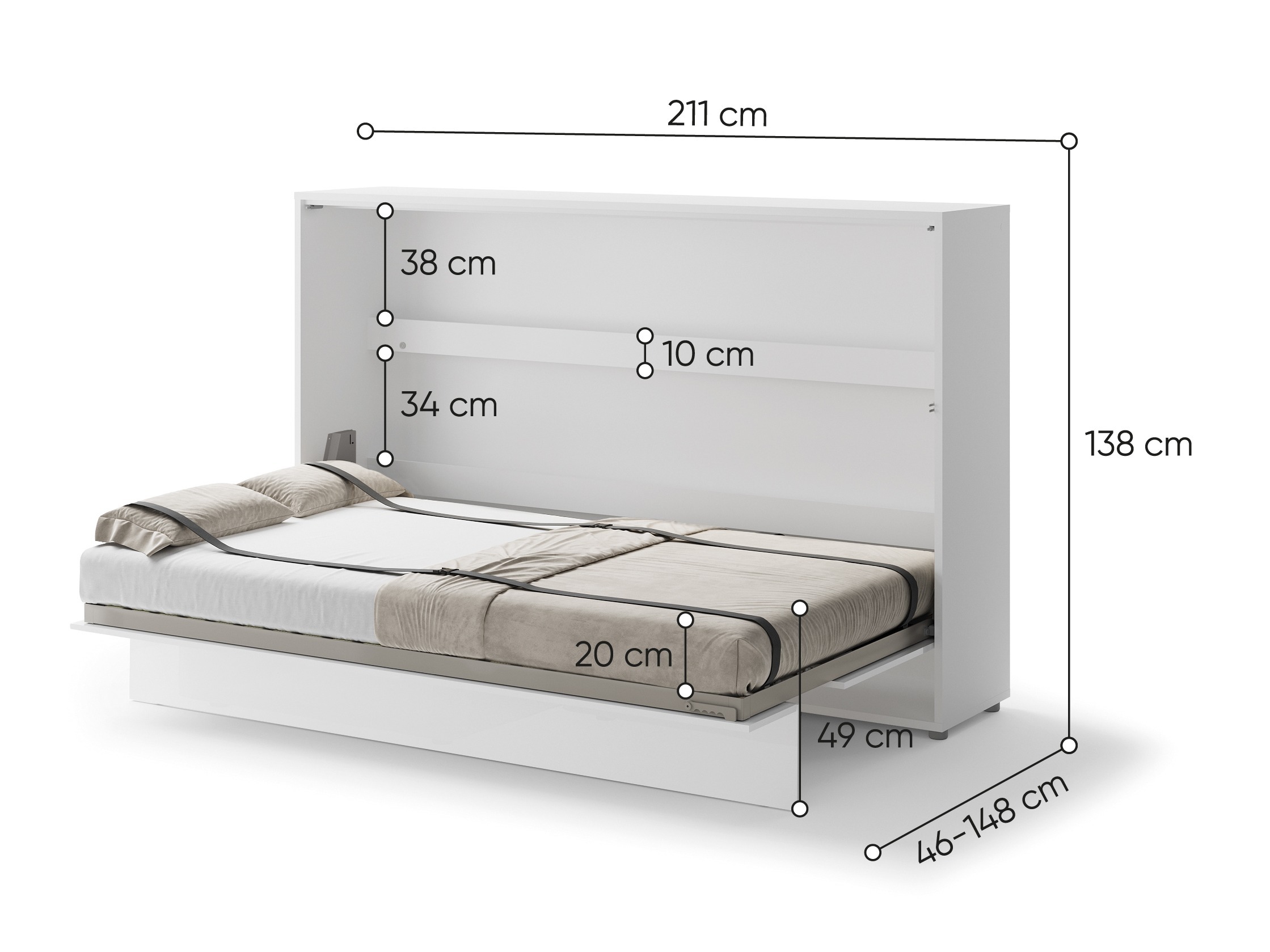 Cama rebatível Concept Lenart V (Carvalho Artisan)
