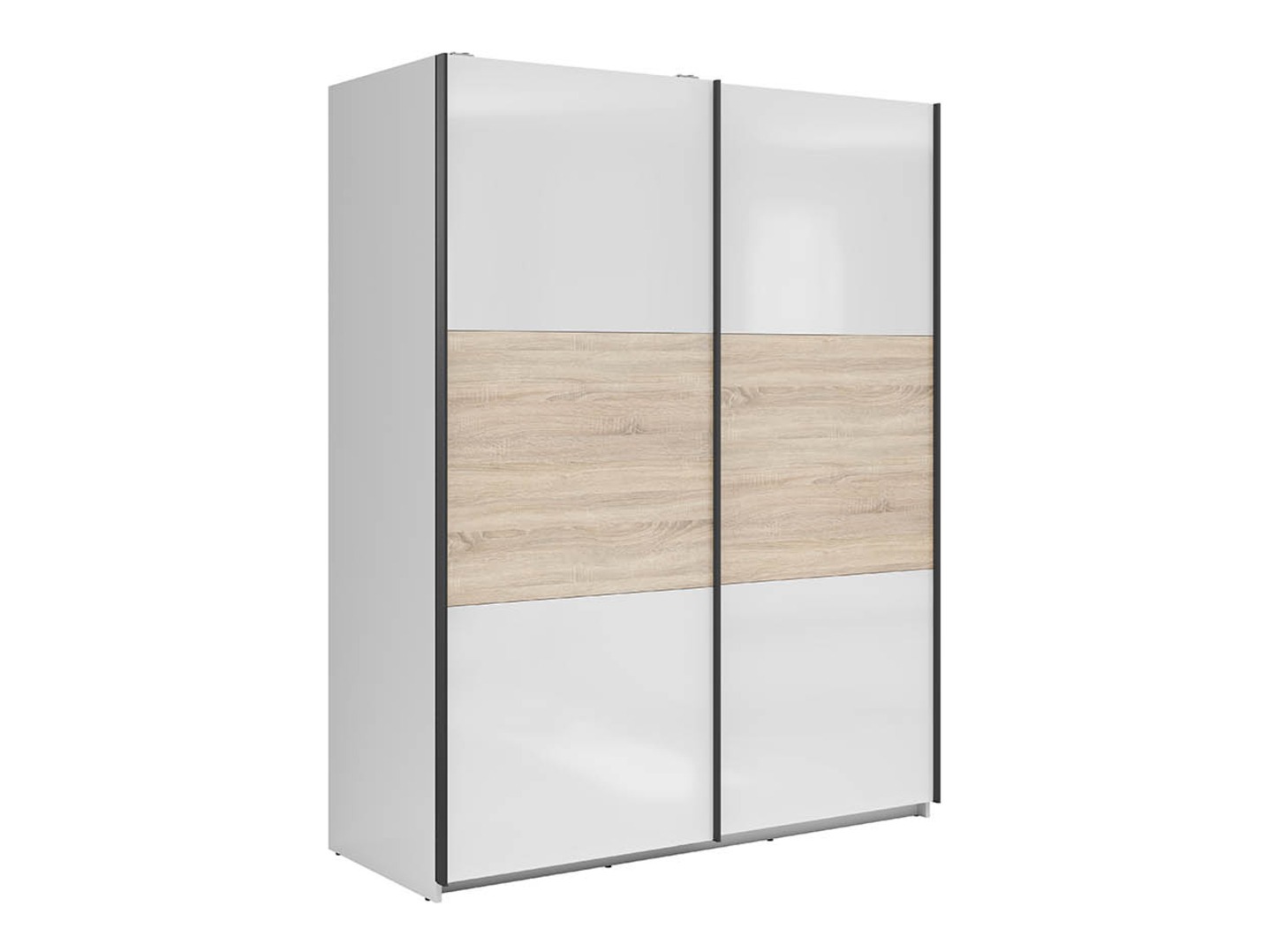 Roupeiro Livevaro 117 (Branco brilhante + Carvalho sonoma)