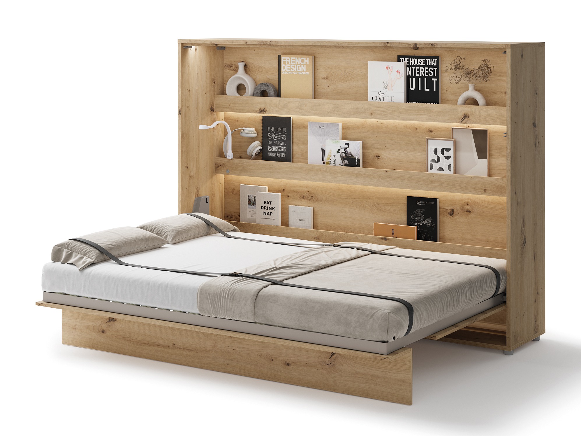 Cama rebatível Concept Lenart V (Carvalho Artisan)