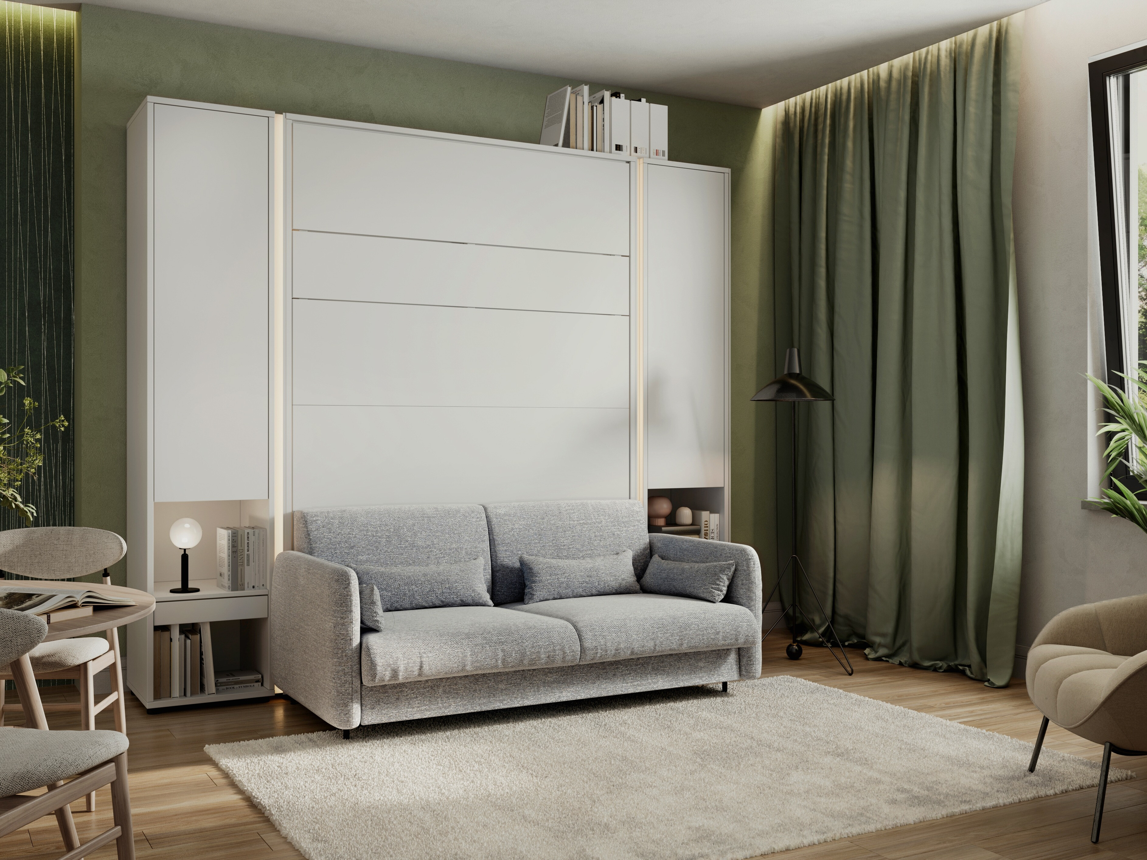 Cama rebatível Concept Lenart VII (Branco + Cinzento)