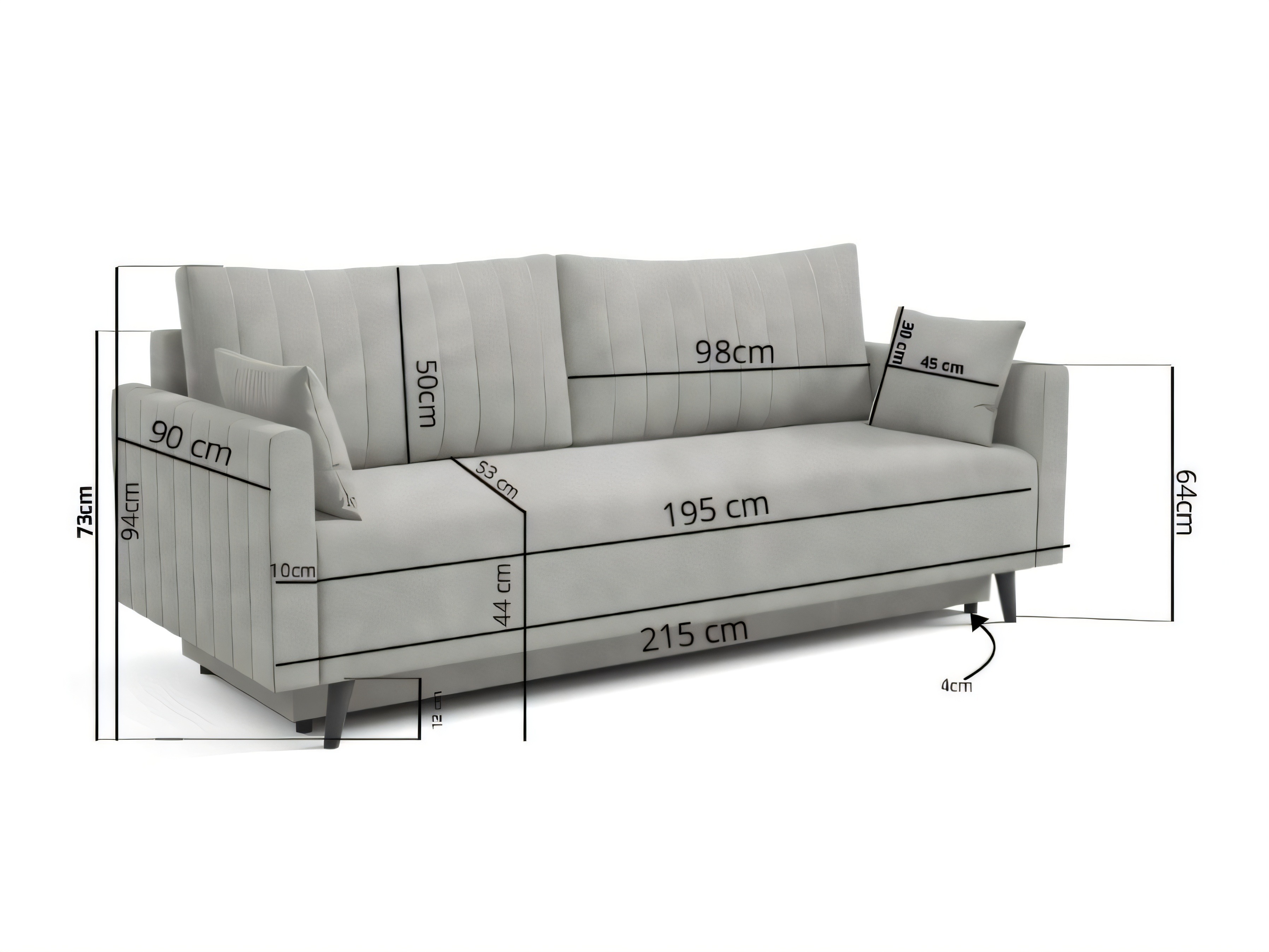 Sofá-cama Orlando 233 (Sereno 694)