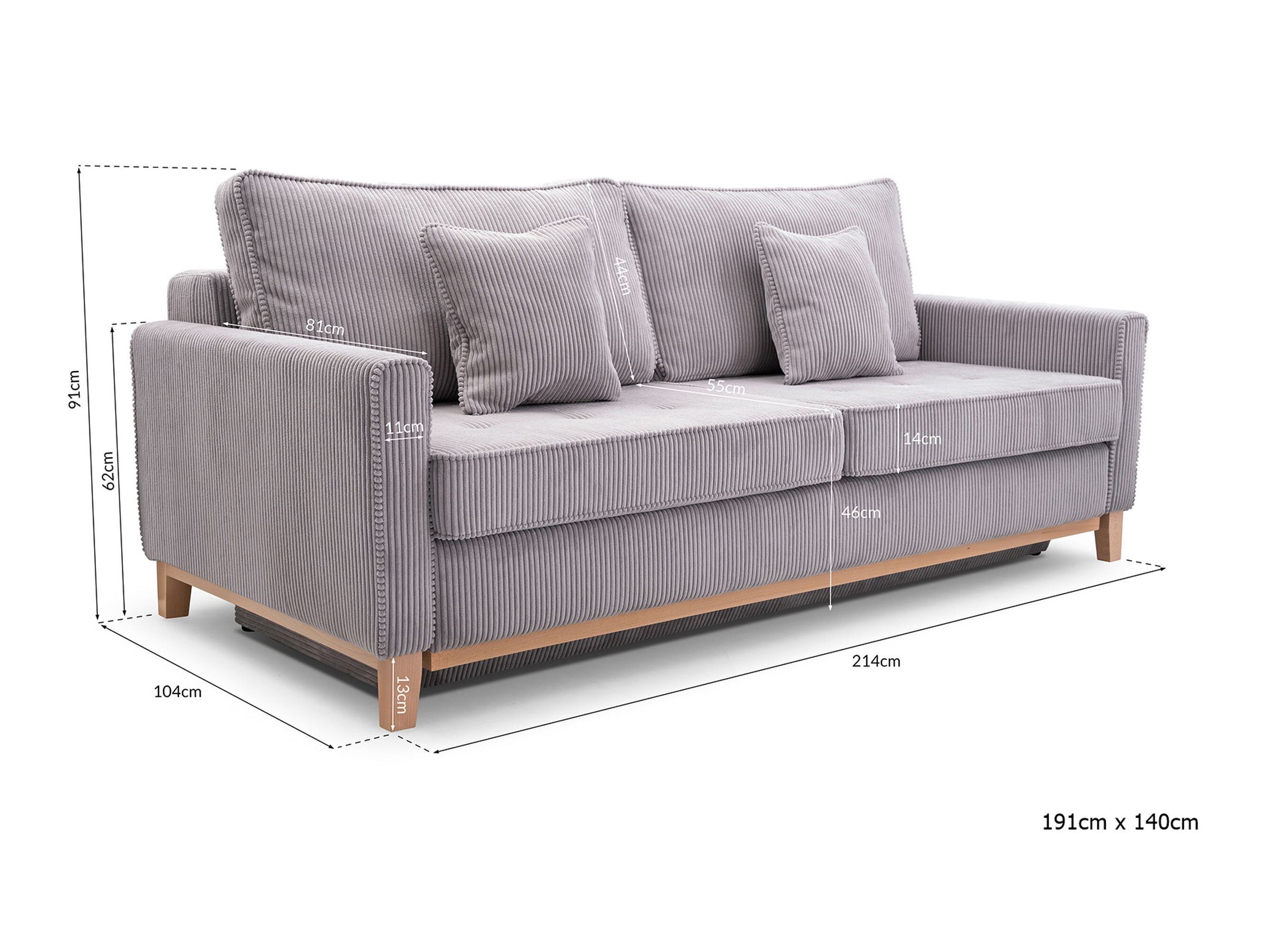 Sofá-cama Lufkin 129 (Anafi 22)