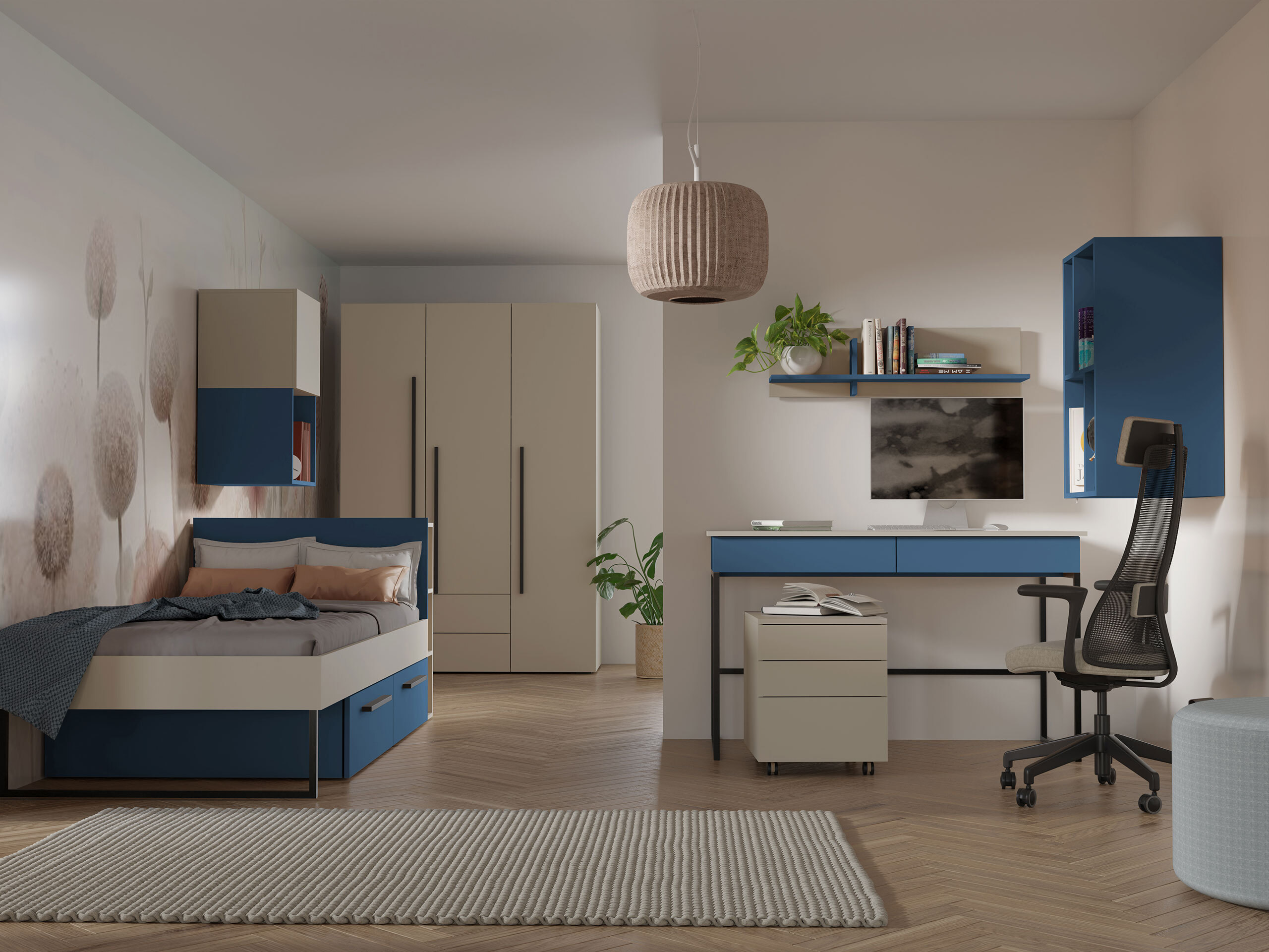 Cama Etruva 110 (Caxemira + Azul)