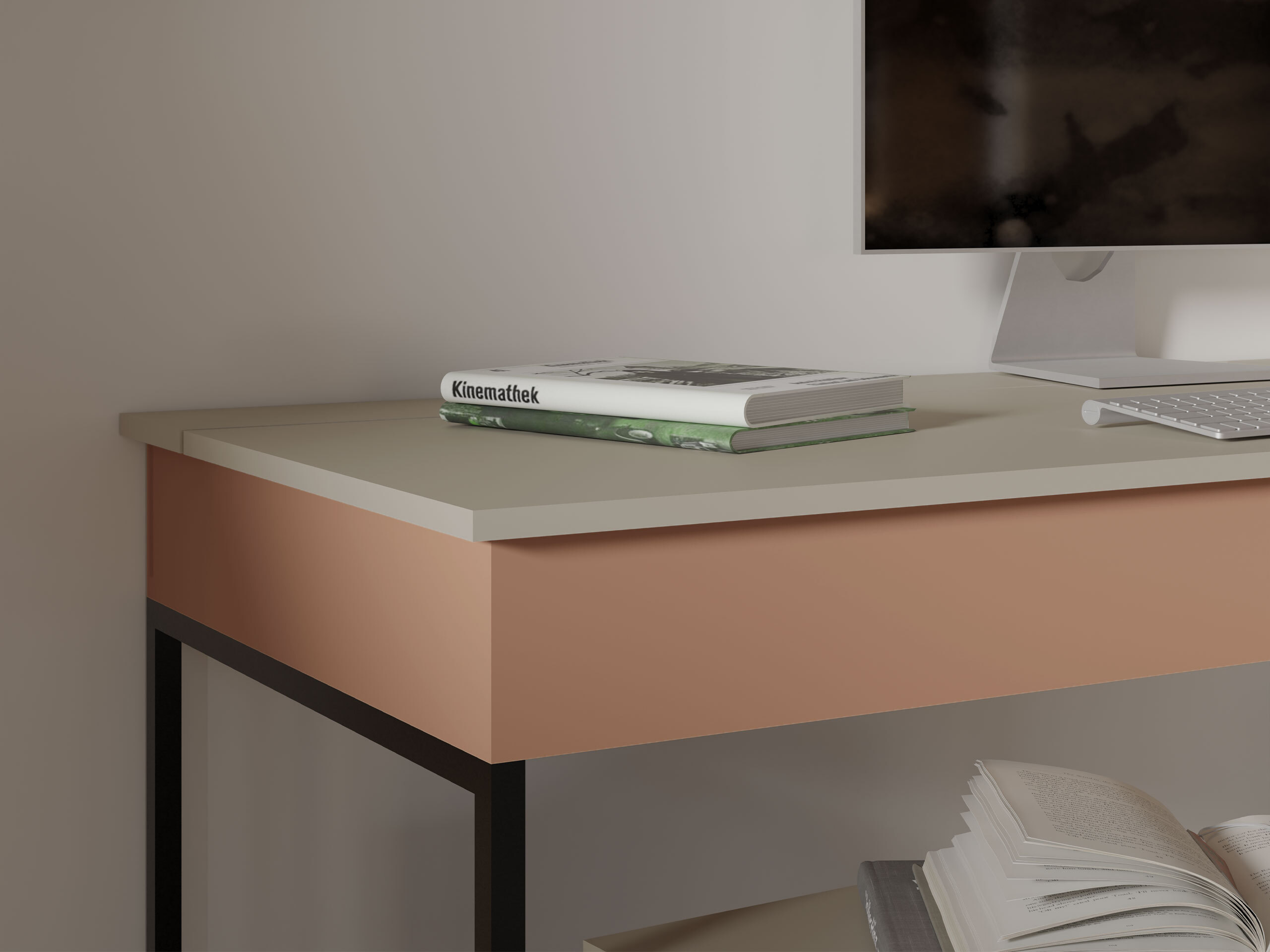 Mesa de escritório Etruva 109 (Caxemira + Azul)