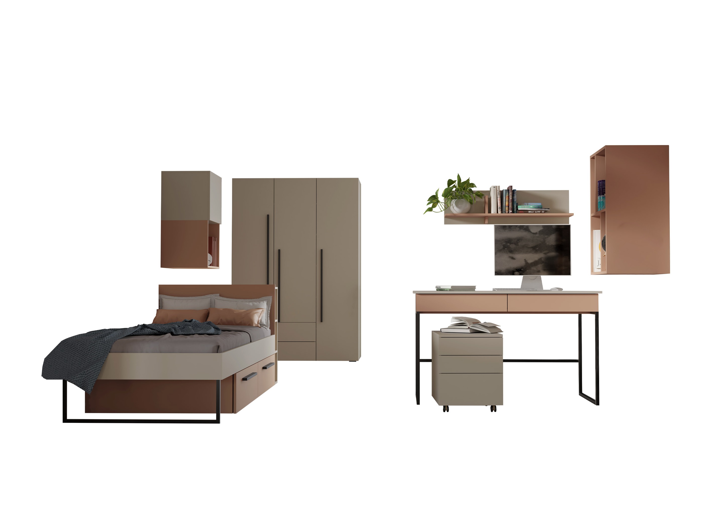 Conjuntos para quartos de criança Etruva 119 (Caxemira + Rosa)
