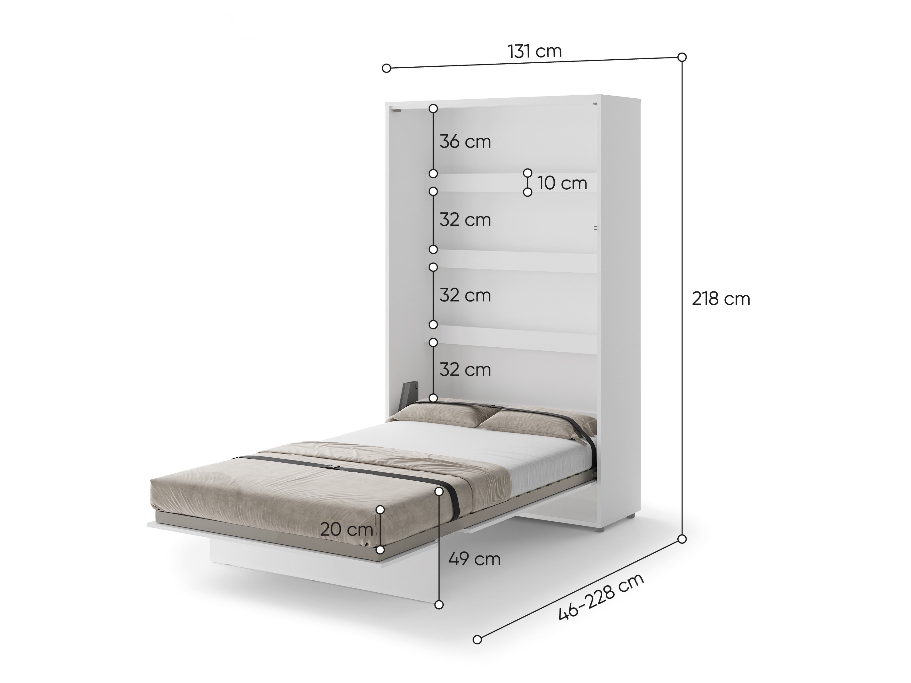 Cama rebatível Concept Lenart (Carvalho escuro)