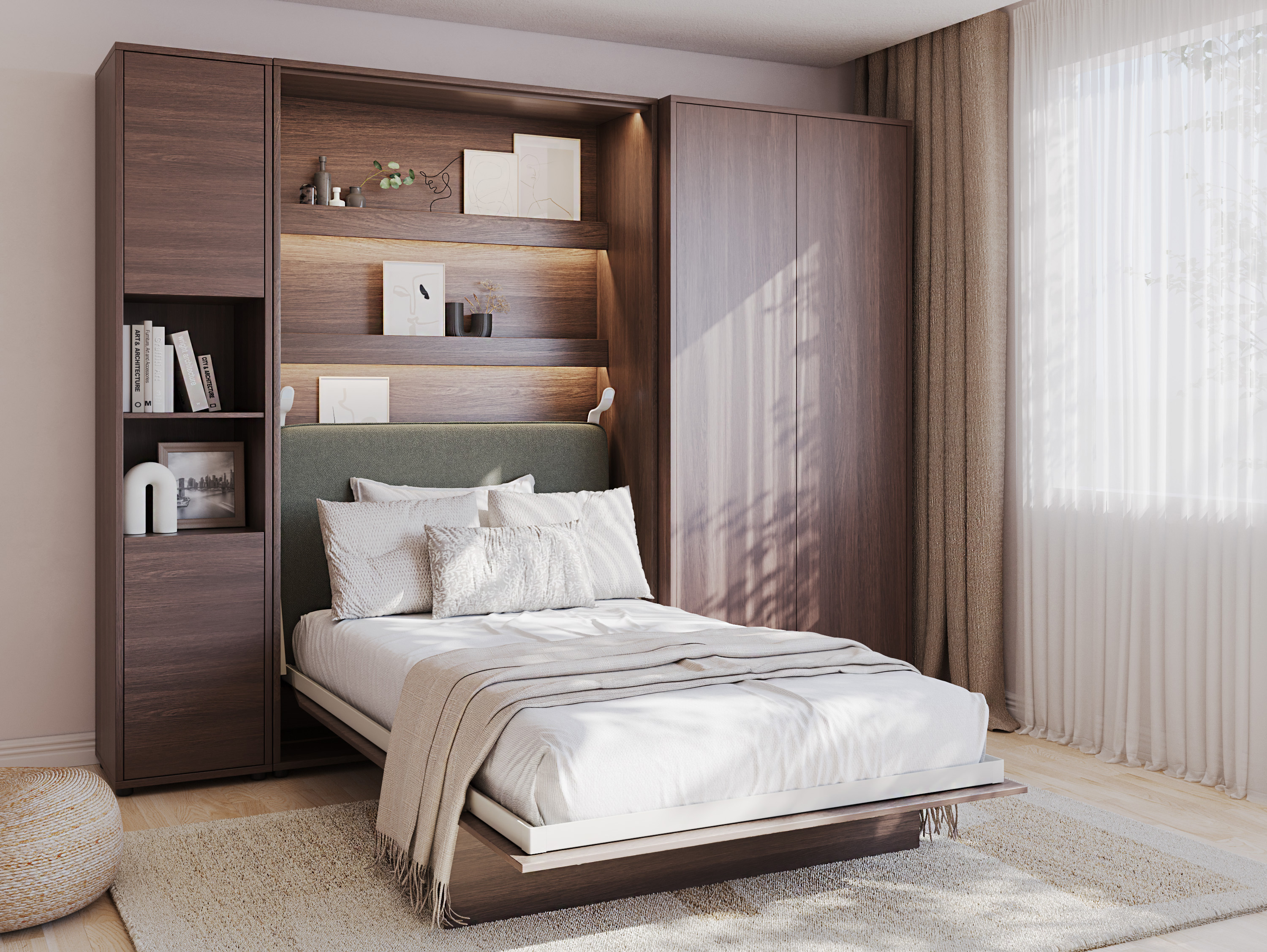 Cama rebatível Concept Lenart (Carvalho escuro)