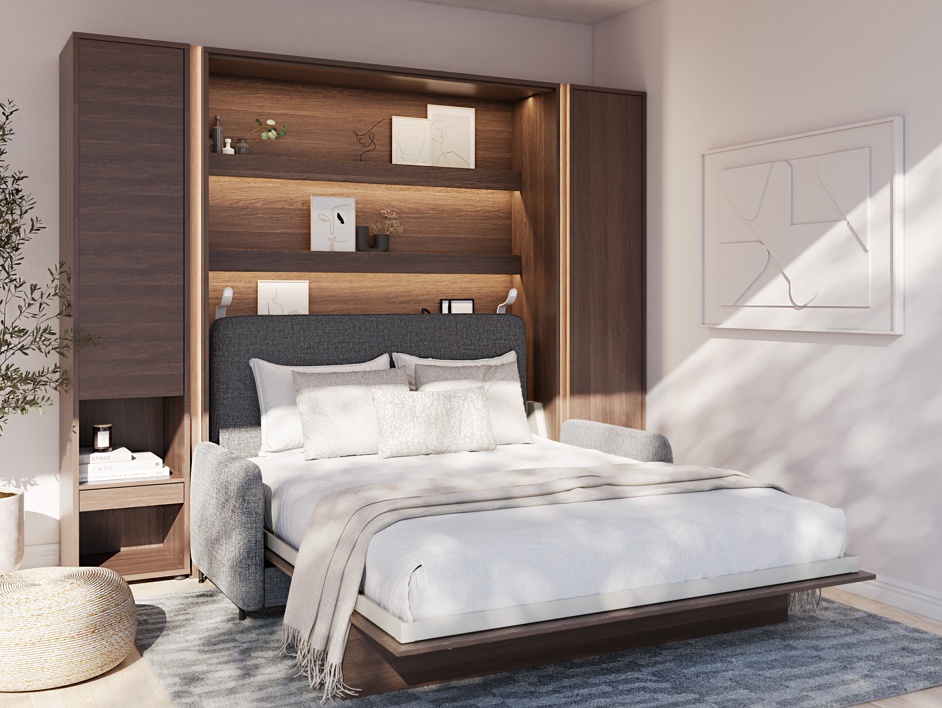 Cama rebatível Concept Lenart (Carvalho escuro)