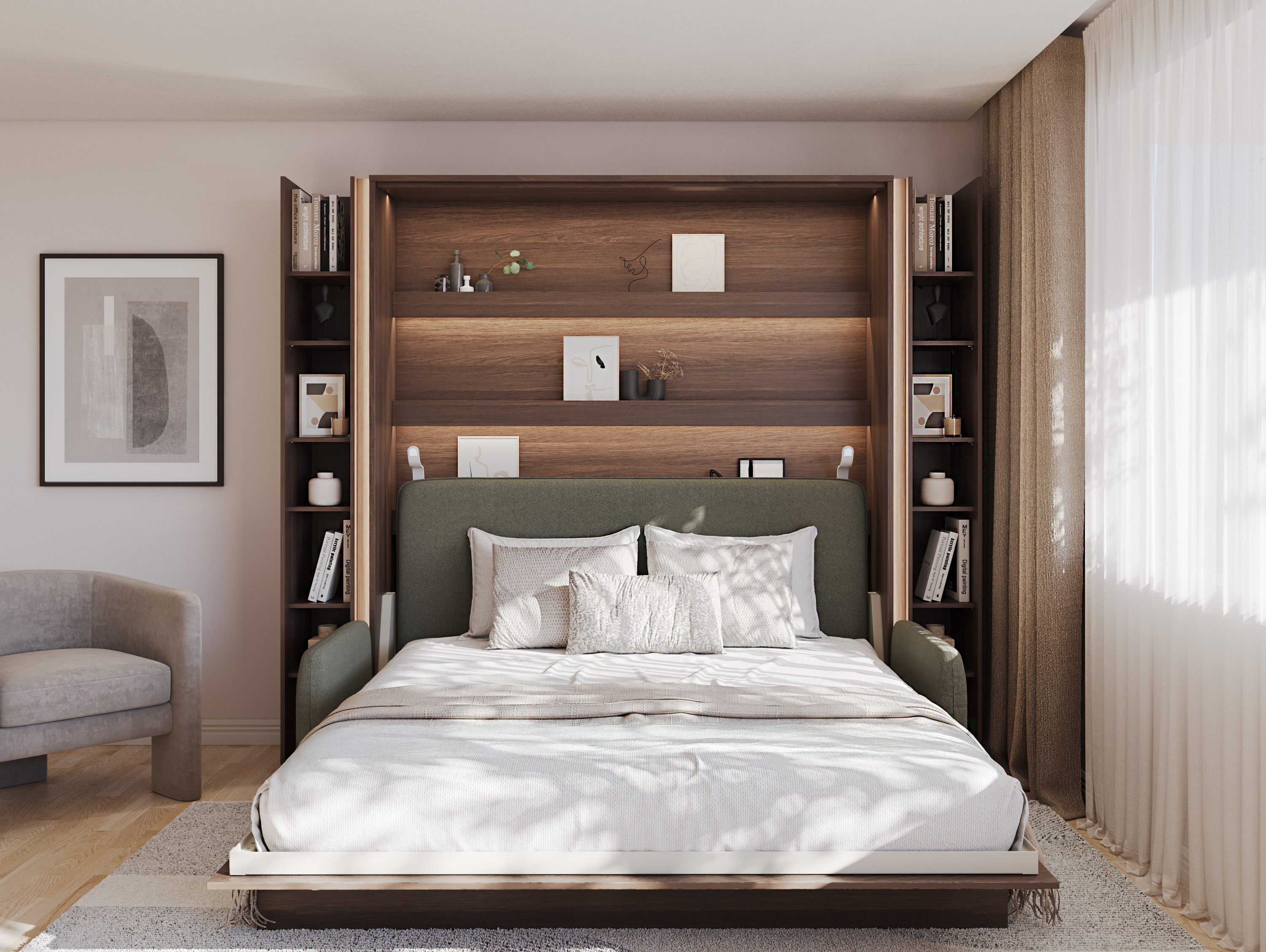 Cama rebatível Concept Lenart (Carvalho escuro)