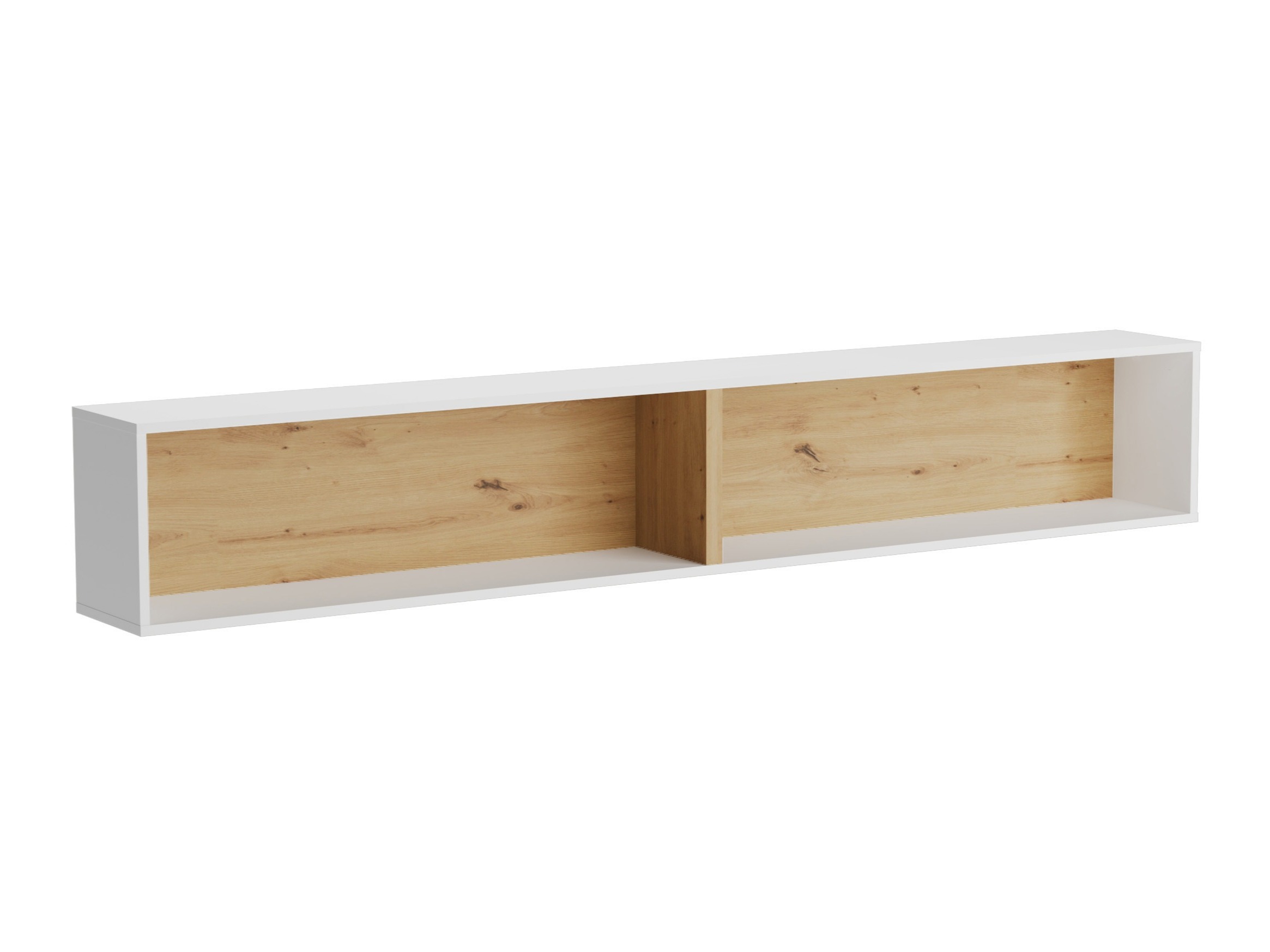 Estante de parede Concept Lenart III (Branco + Carvalho Artisan)