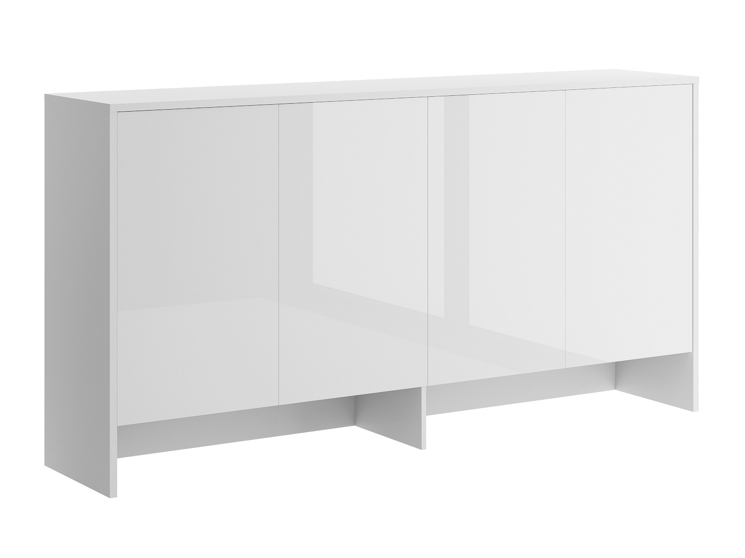 Aparador Concept Lenart V (Branco + Branco brilhante)