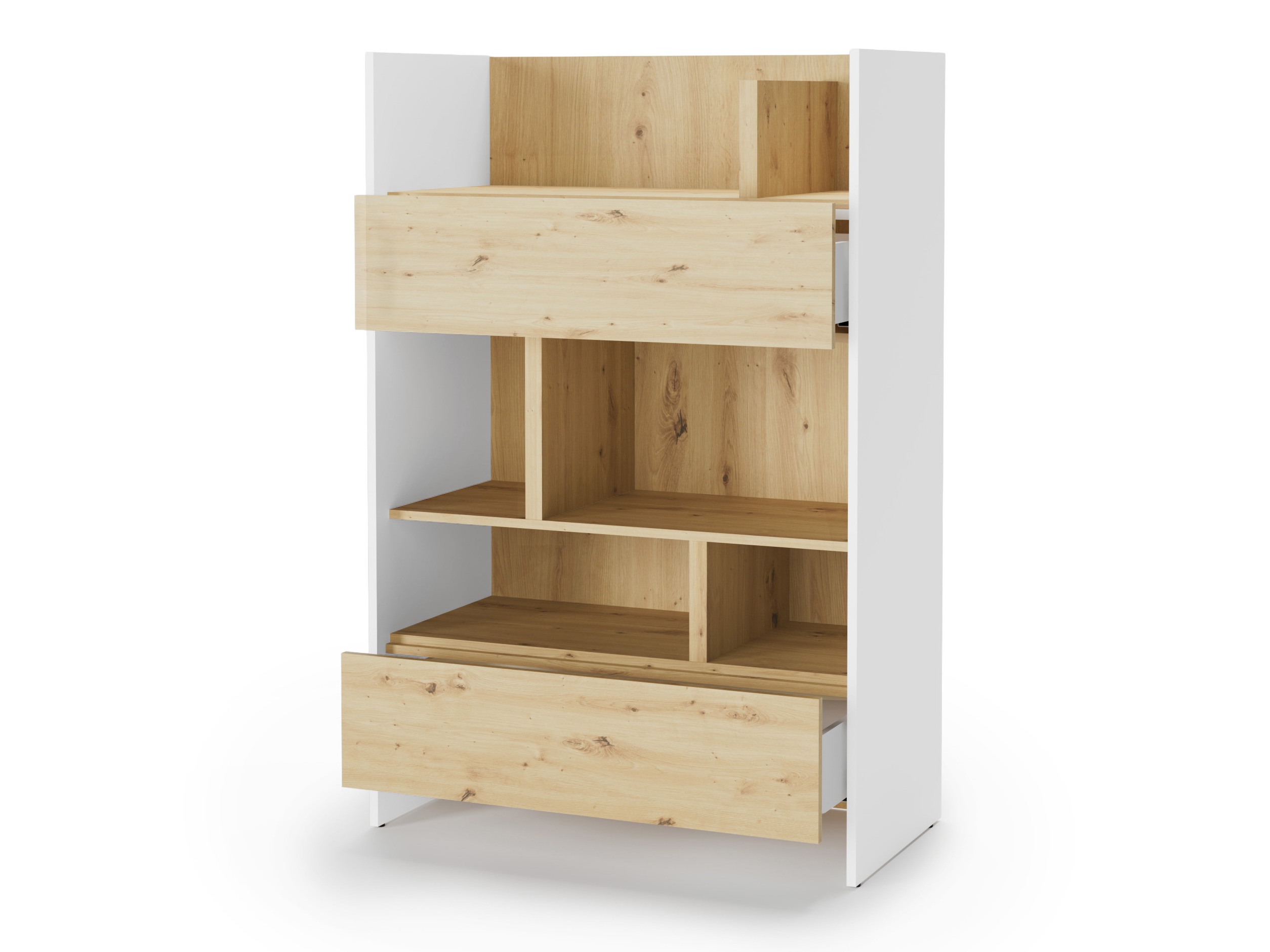 Estante Concept Lenart IX (Branco + Carvalho Artisan)