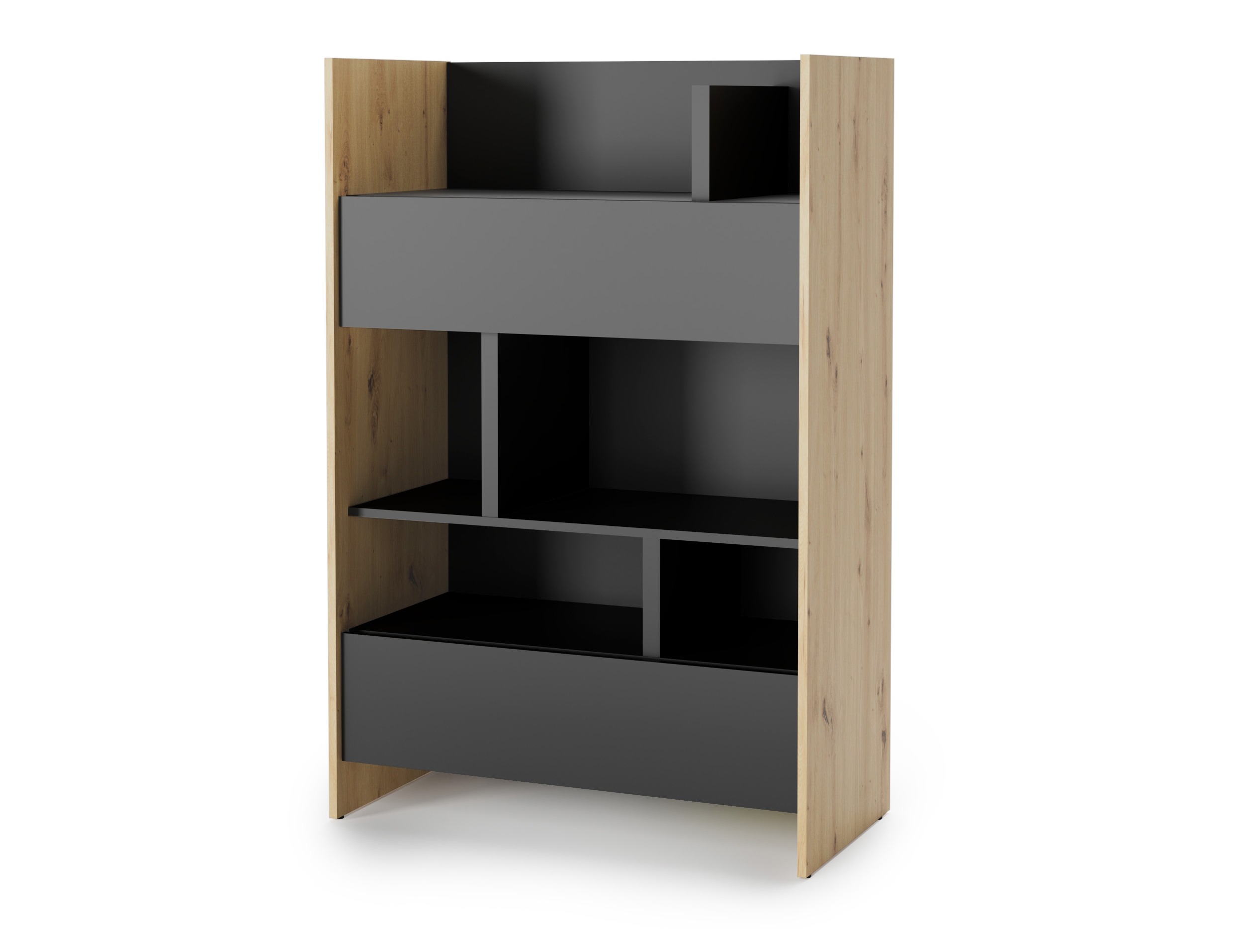 Estante Concept Lenart IX (Carvalho Artisan + Preto)