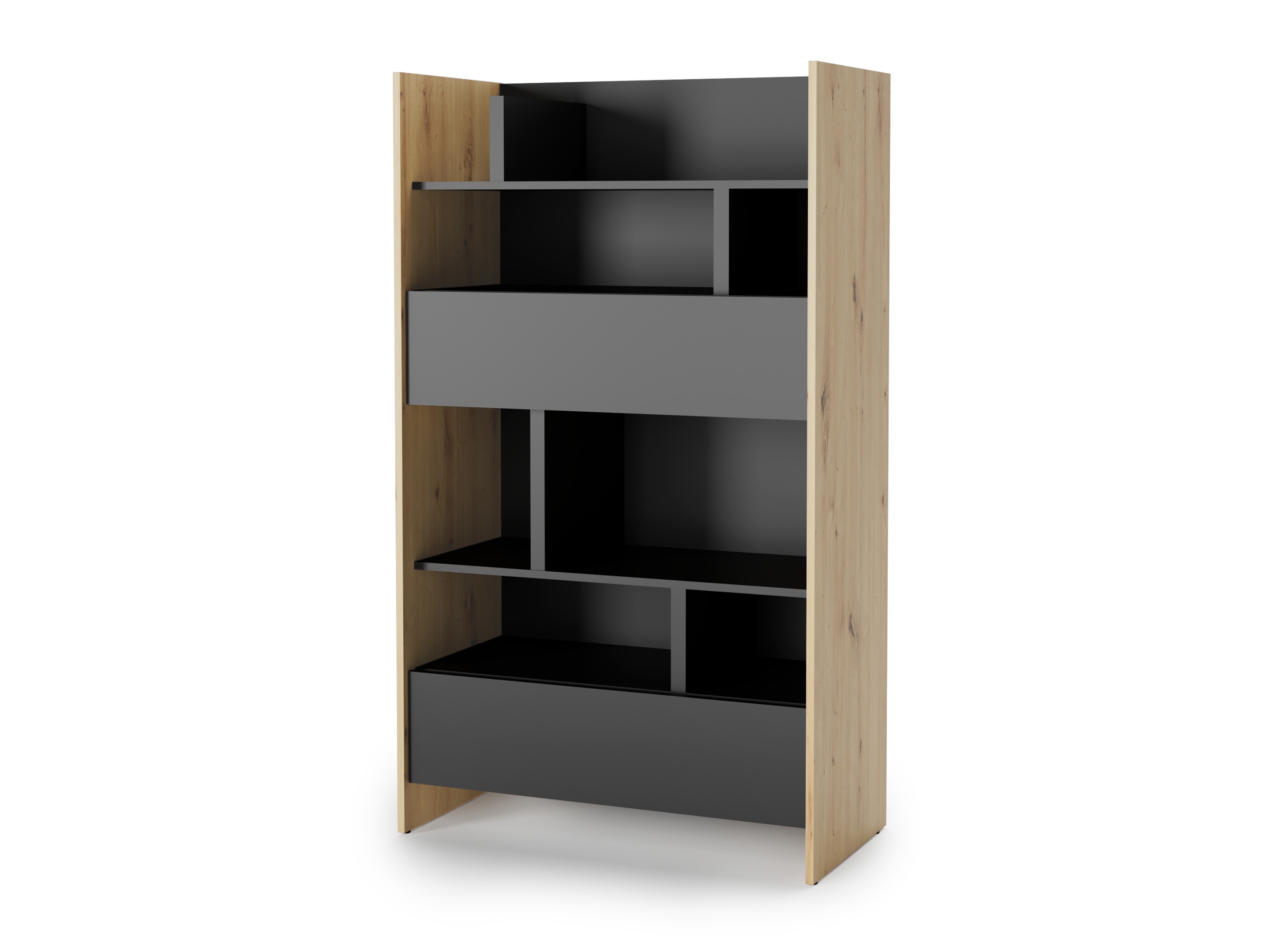 Estante Concept Lenart X (Carvalho Artisan + Preto)