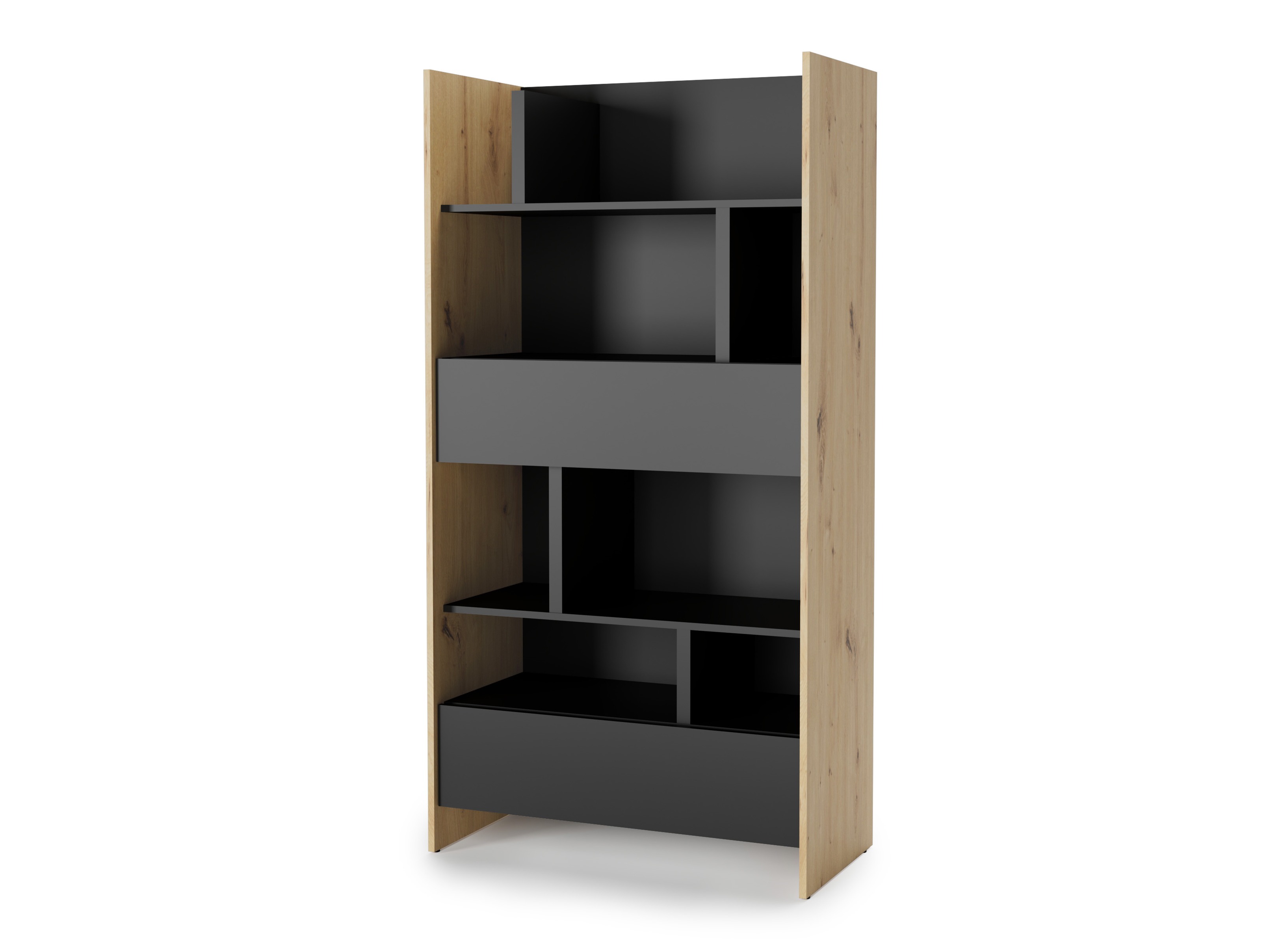 Estante Concept Lenart XI (Carvalho Artisan + Preto)