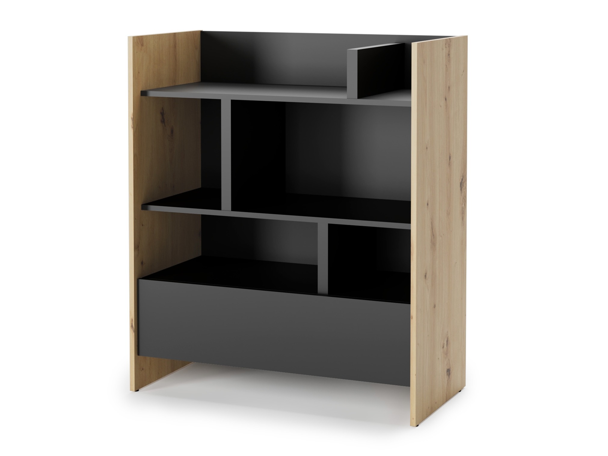 Estante Concept Lenart VIII (Carvalho Artisan + Preto)