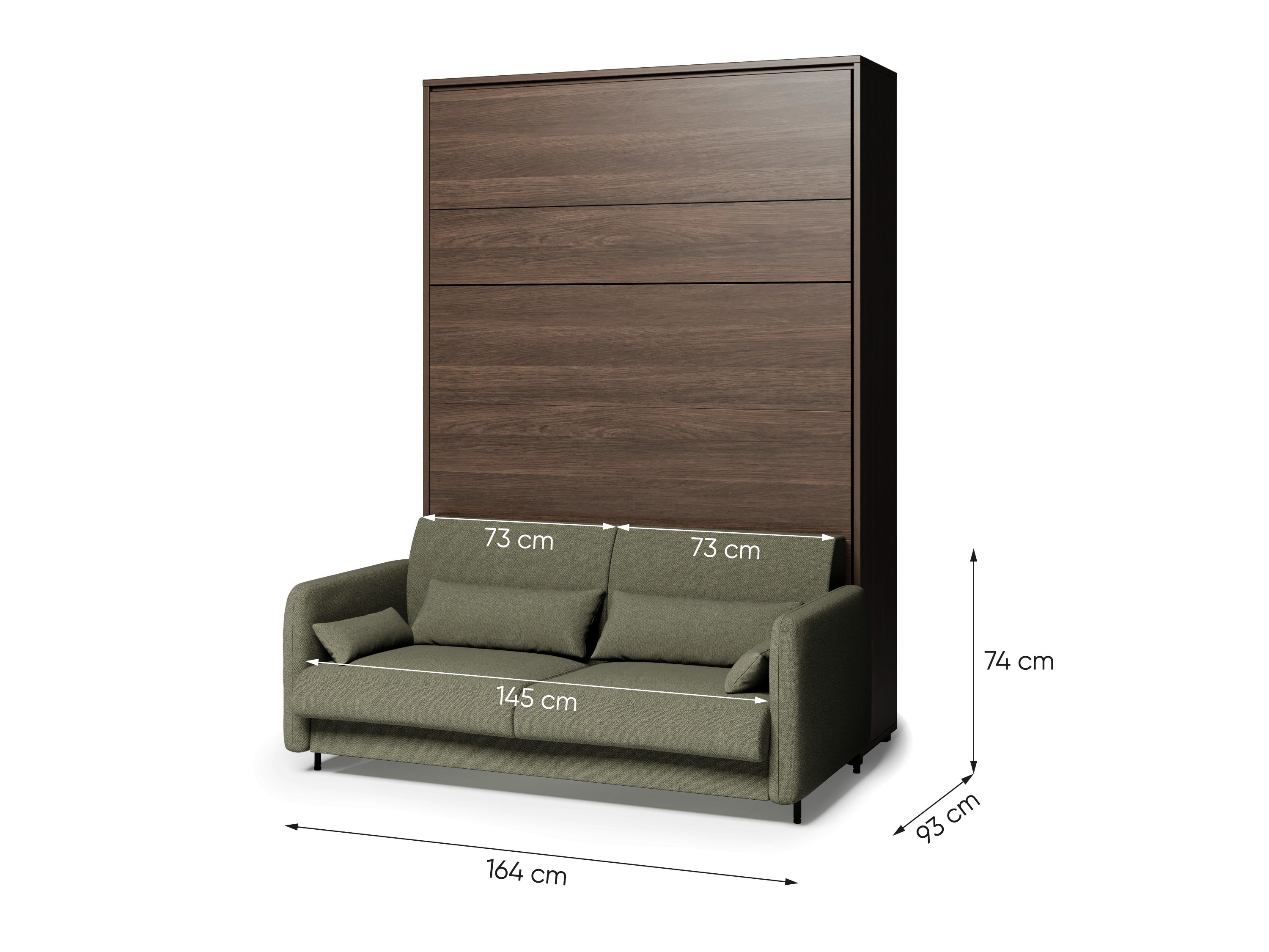 Cama rebatível Concept Lenart VII (Carvalho escuro + Bege)