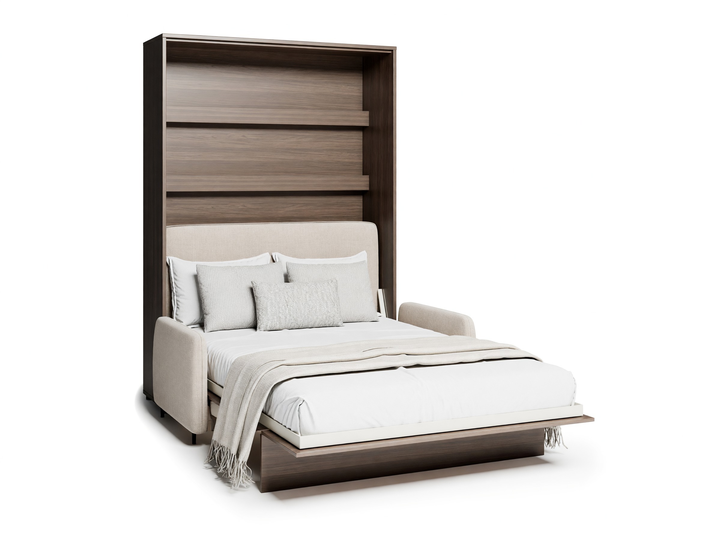 Cama rebatível Concept Lenart VII (Carvalho escuro + Bege)