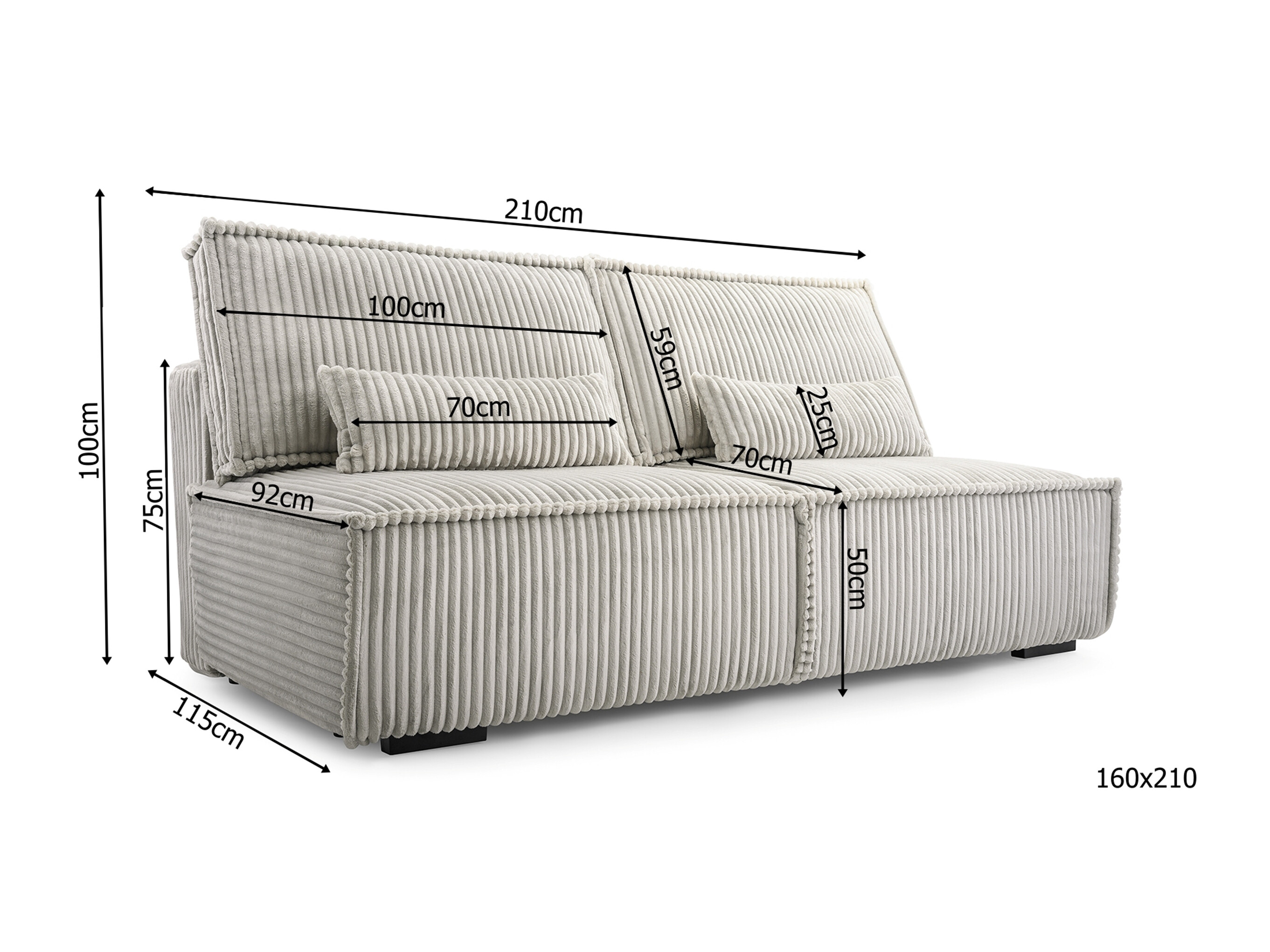 Sofá-cama Lufkin 147 (Tilia 17)