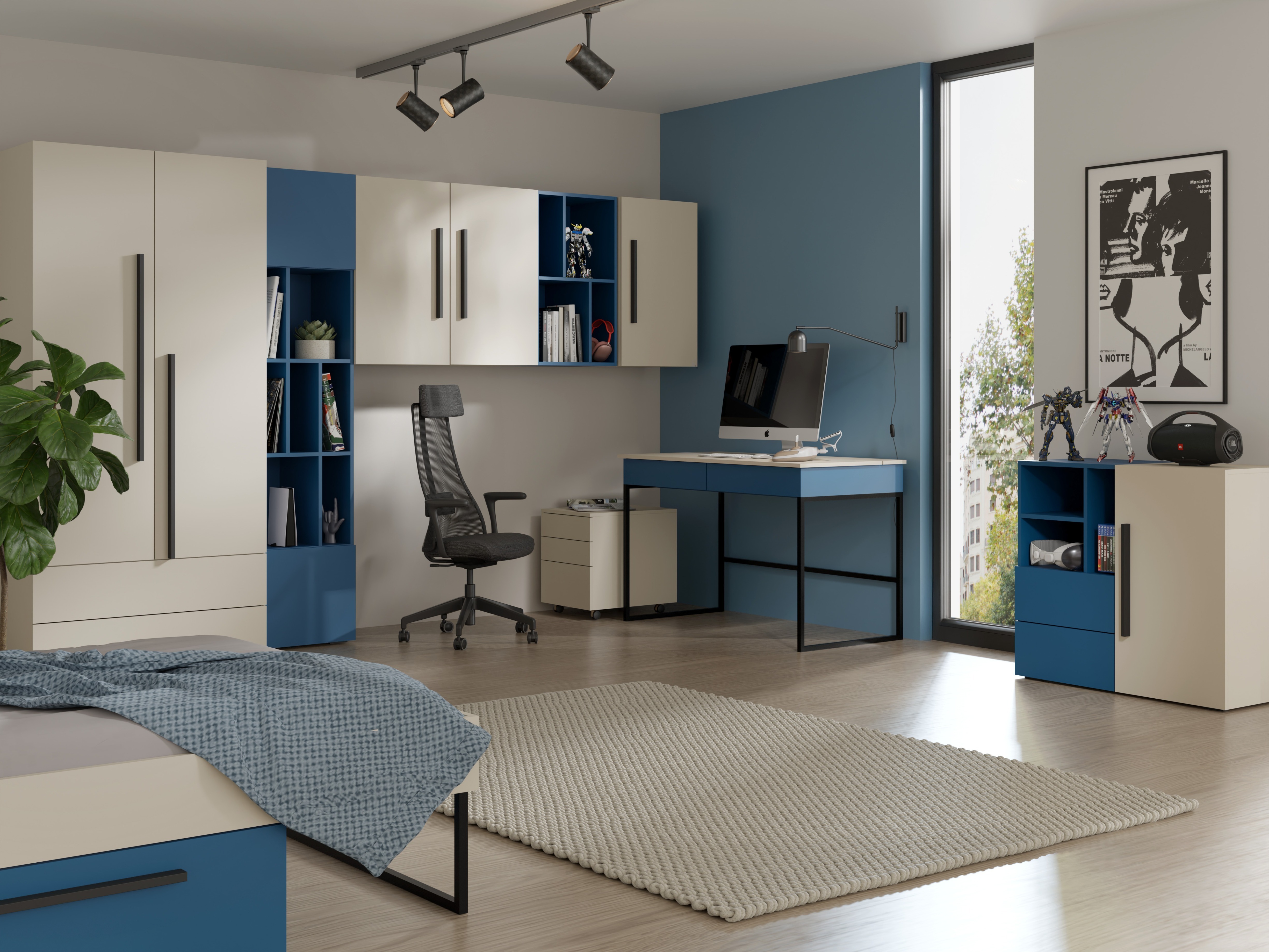 Cómoda Etruva 107 (Caxemira + Azul)