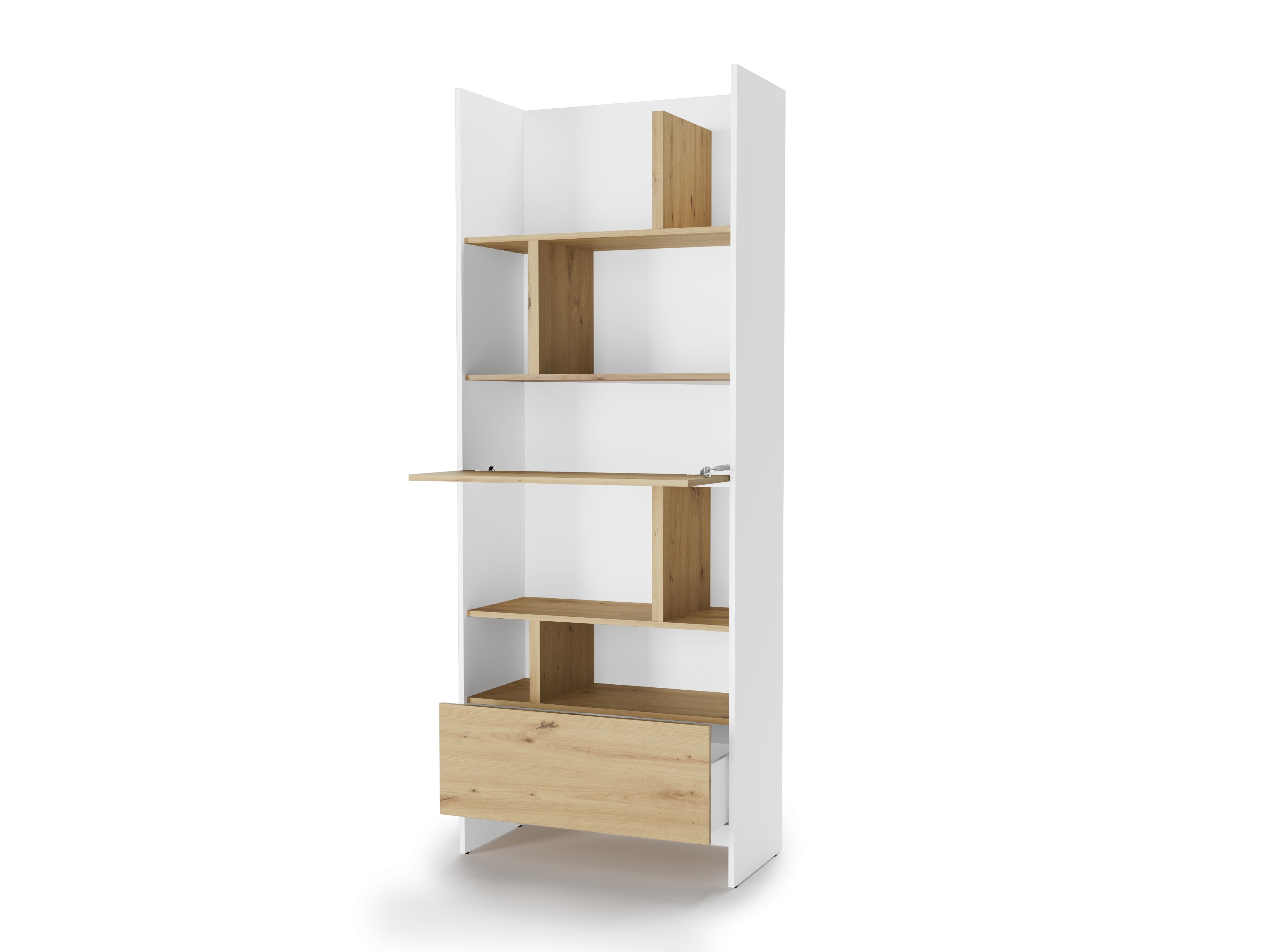 Estante Concept Lenart XII (Branco + Carvalho Artisan)