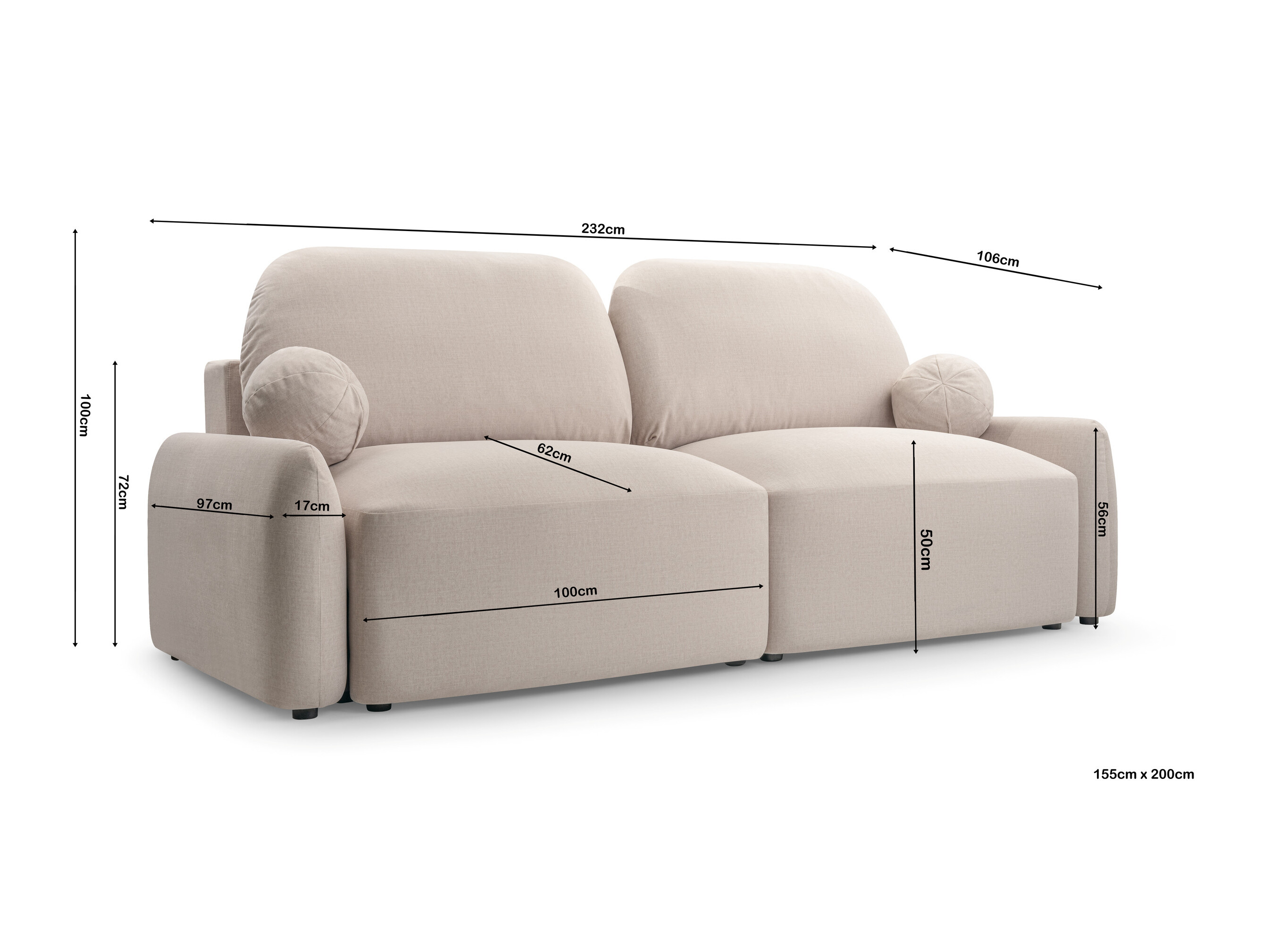 Sofá-cama Lufkin 153 (Maya 03)