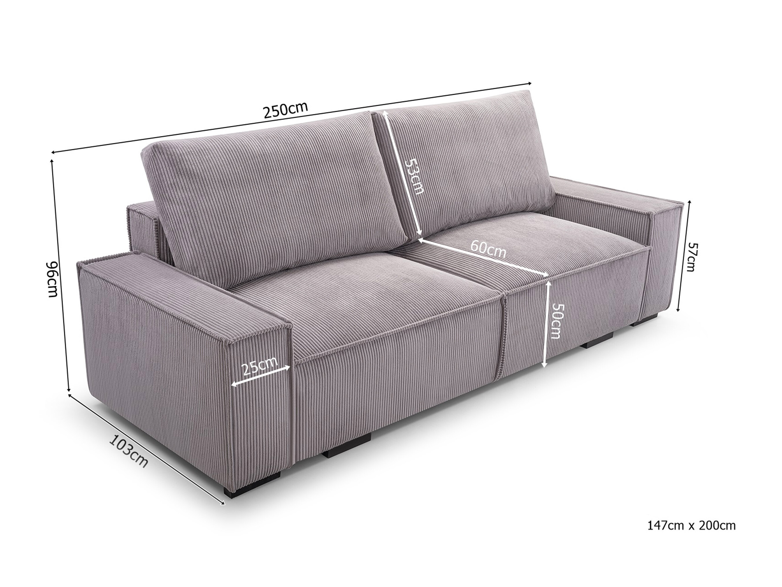 Sofá-cama Lufkin 156 (Lincoln 86)