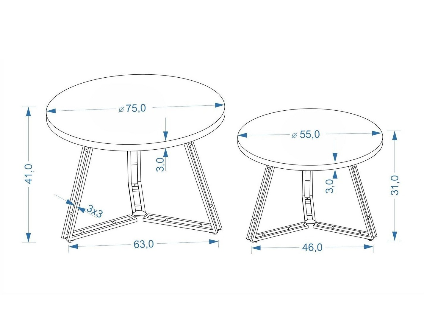 Conjunto de mesa de centro Houston 2184