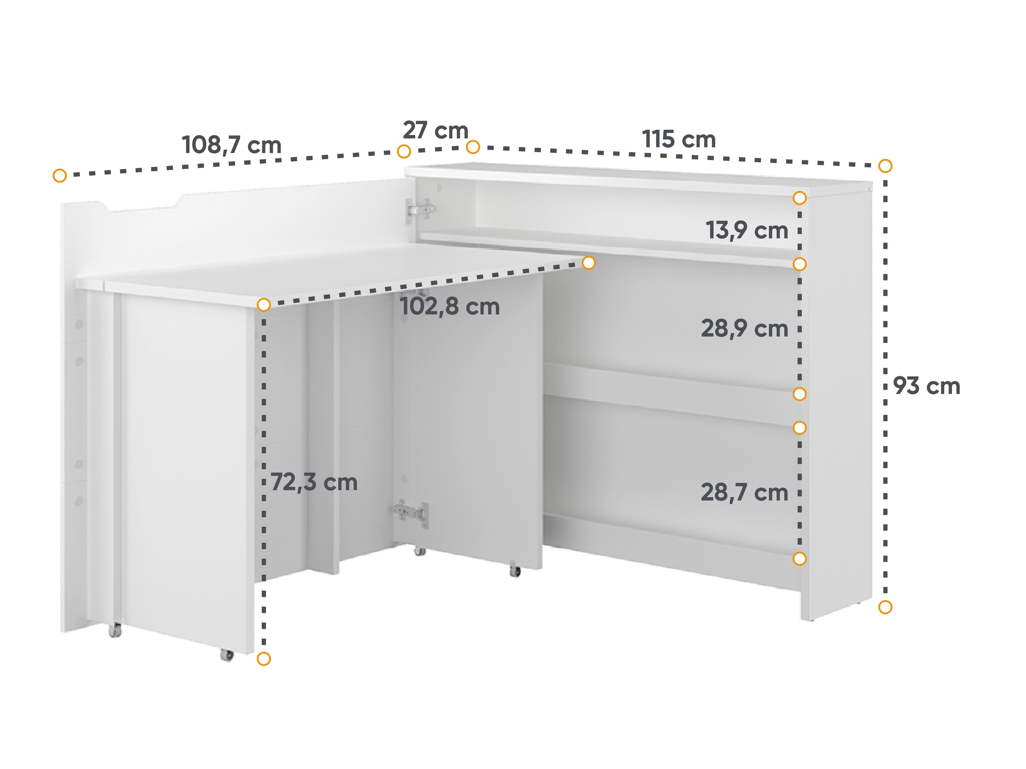 Mesa de escritório para cantos Concept Lenart (Branco)