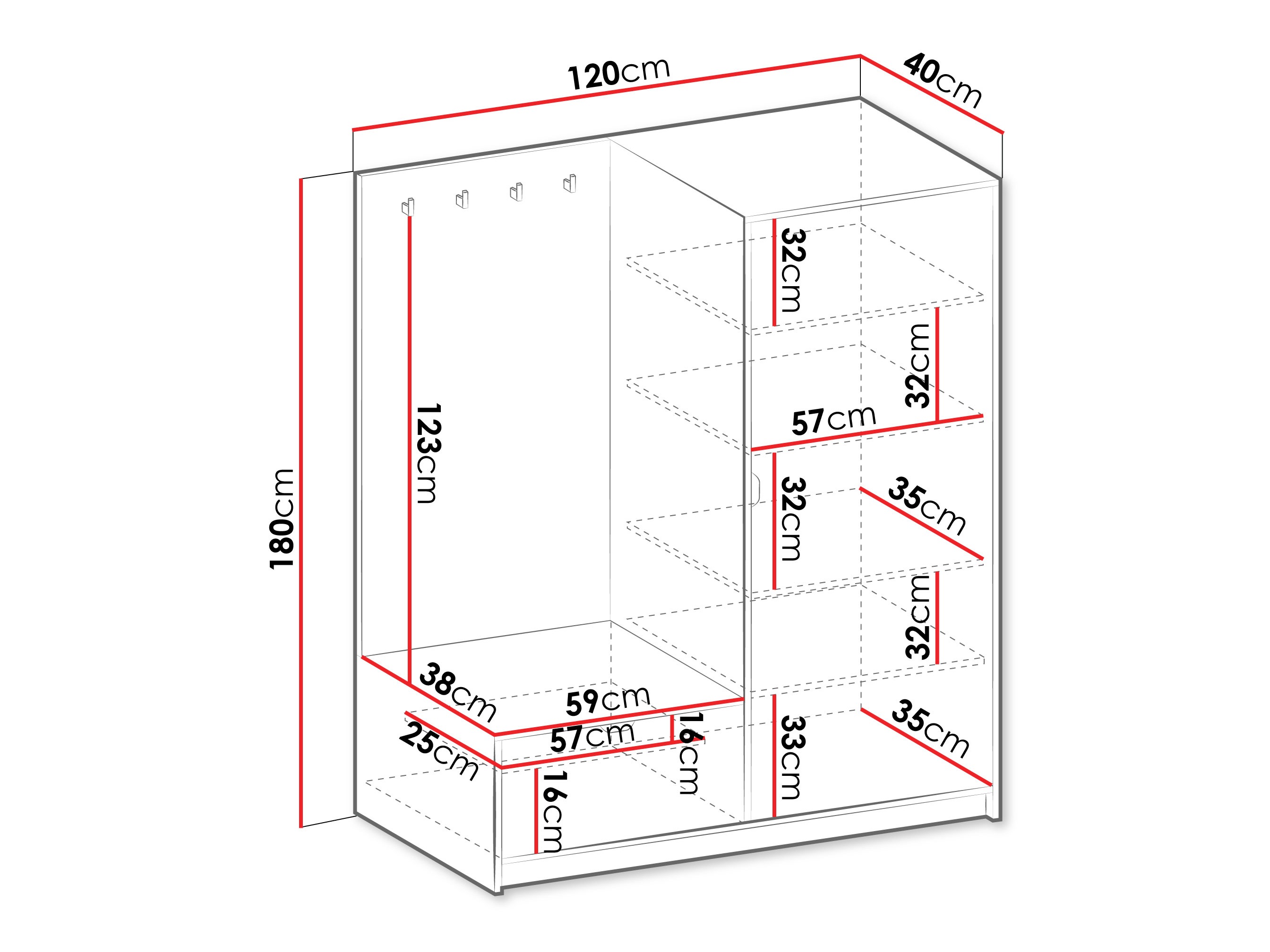 Conjunto para corredor Comfivo Larmire 128 (Branco)