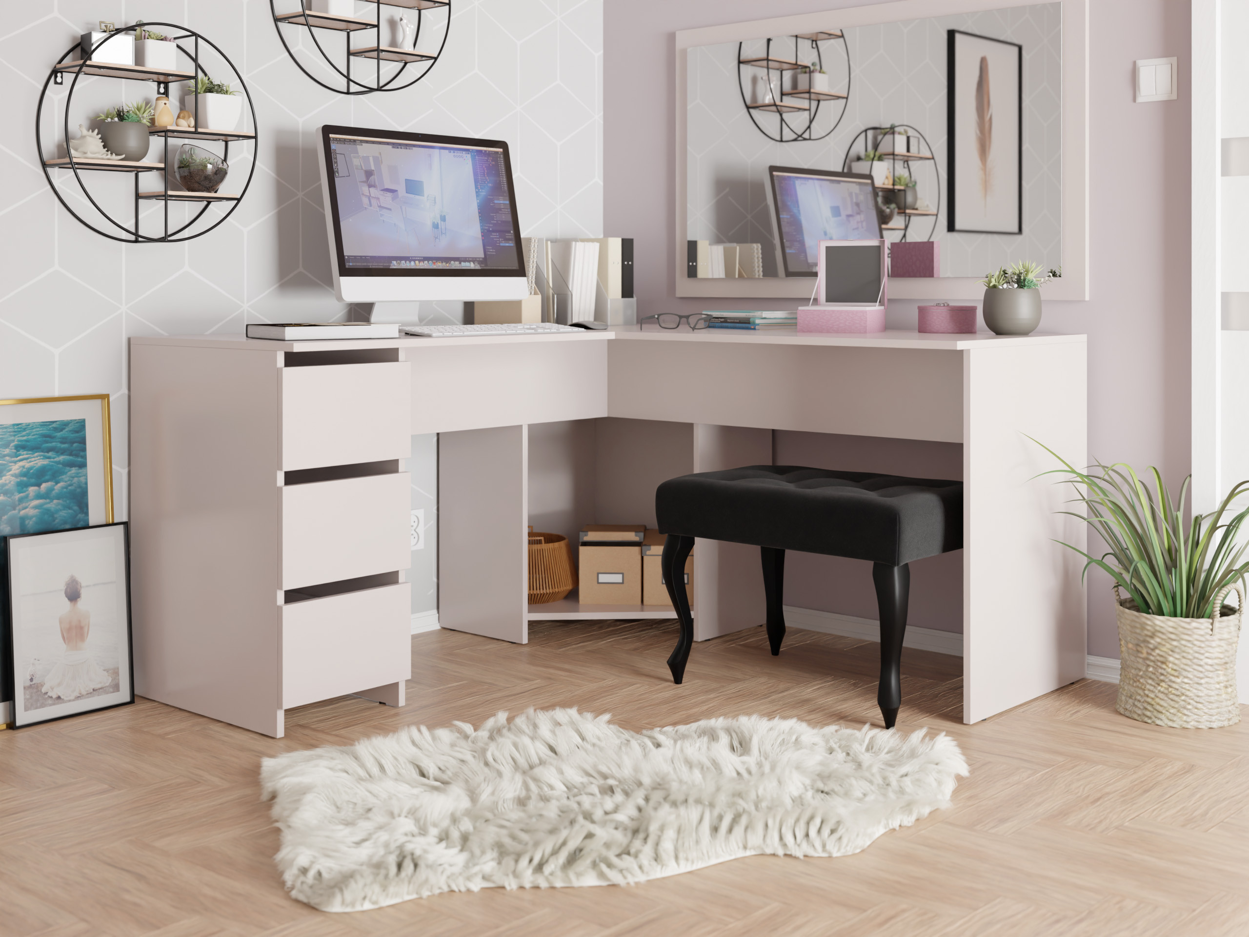 Mesa de escritório para cantos Comfivo Insuler (Caxemira)