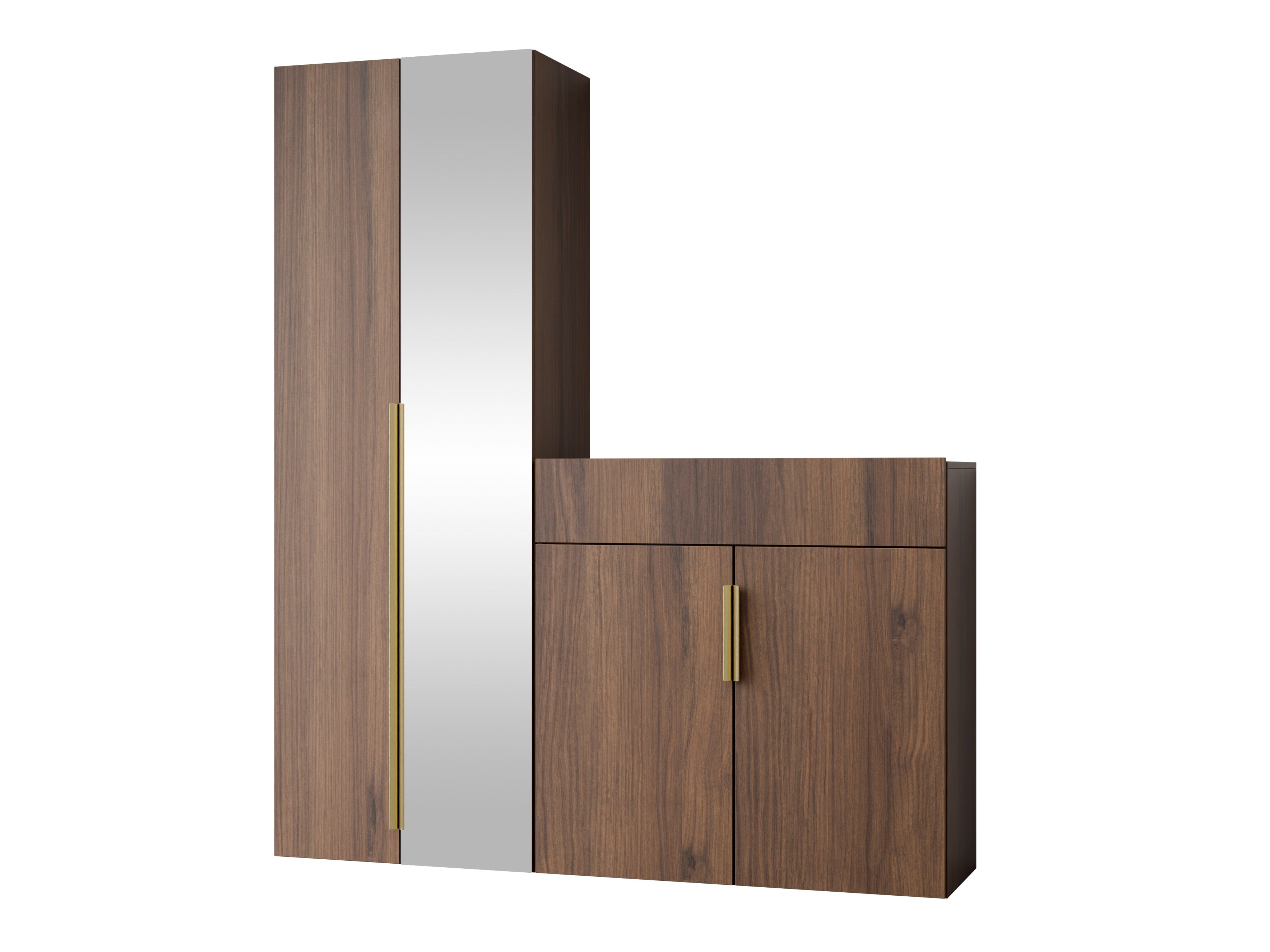 Conjunto para corredor Comfivo 581 (Nogueira + Dourado)