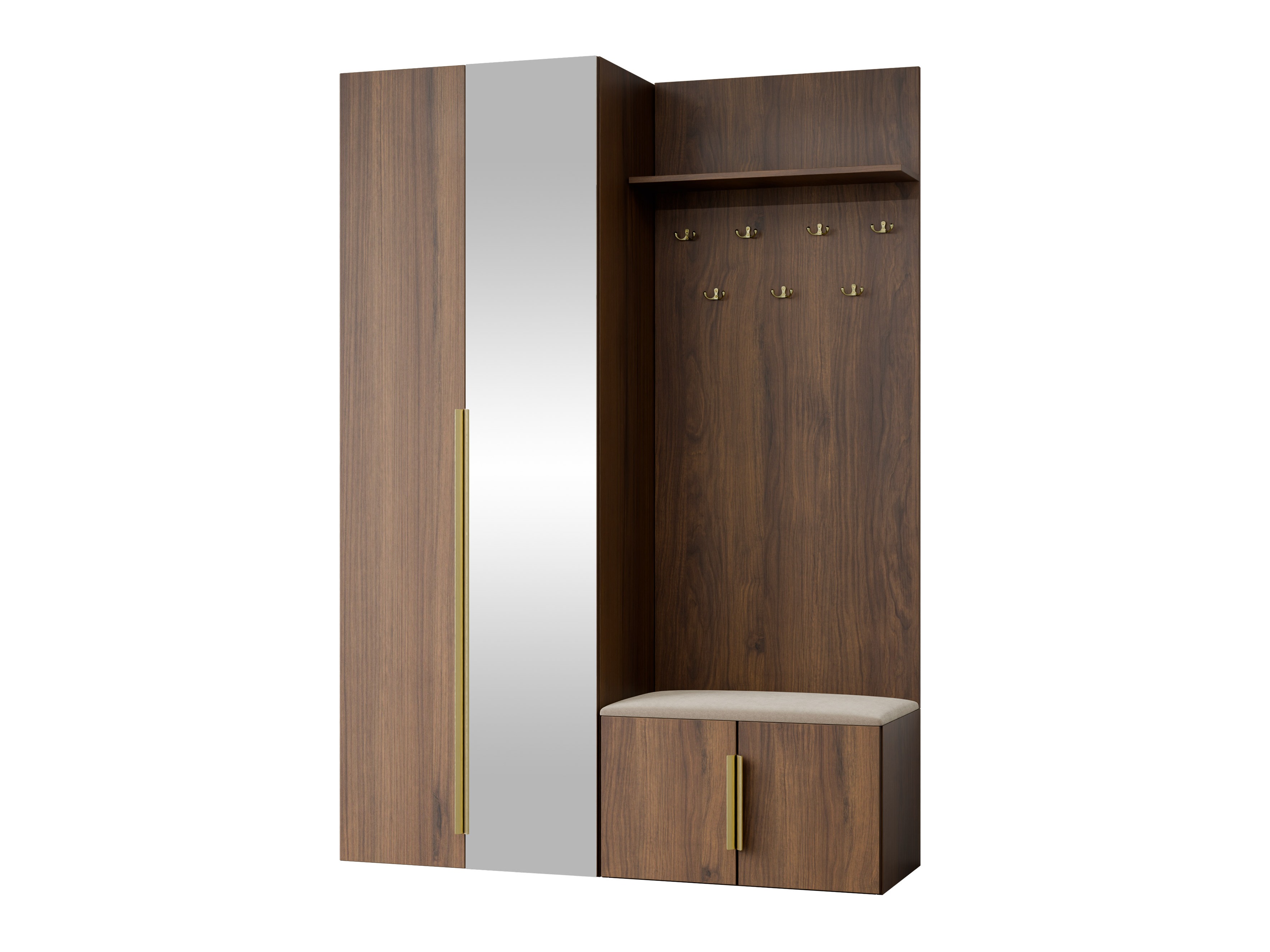 Conjunto para corredor Comfivo 583 (Nogueira + Dourado)