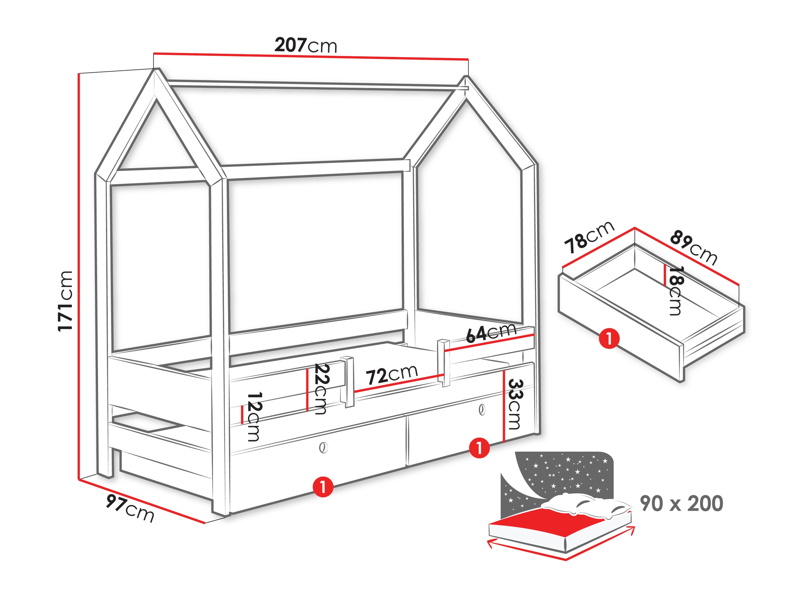 Cama Henderson 171 (Pinheiro)