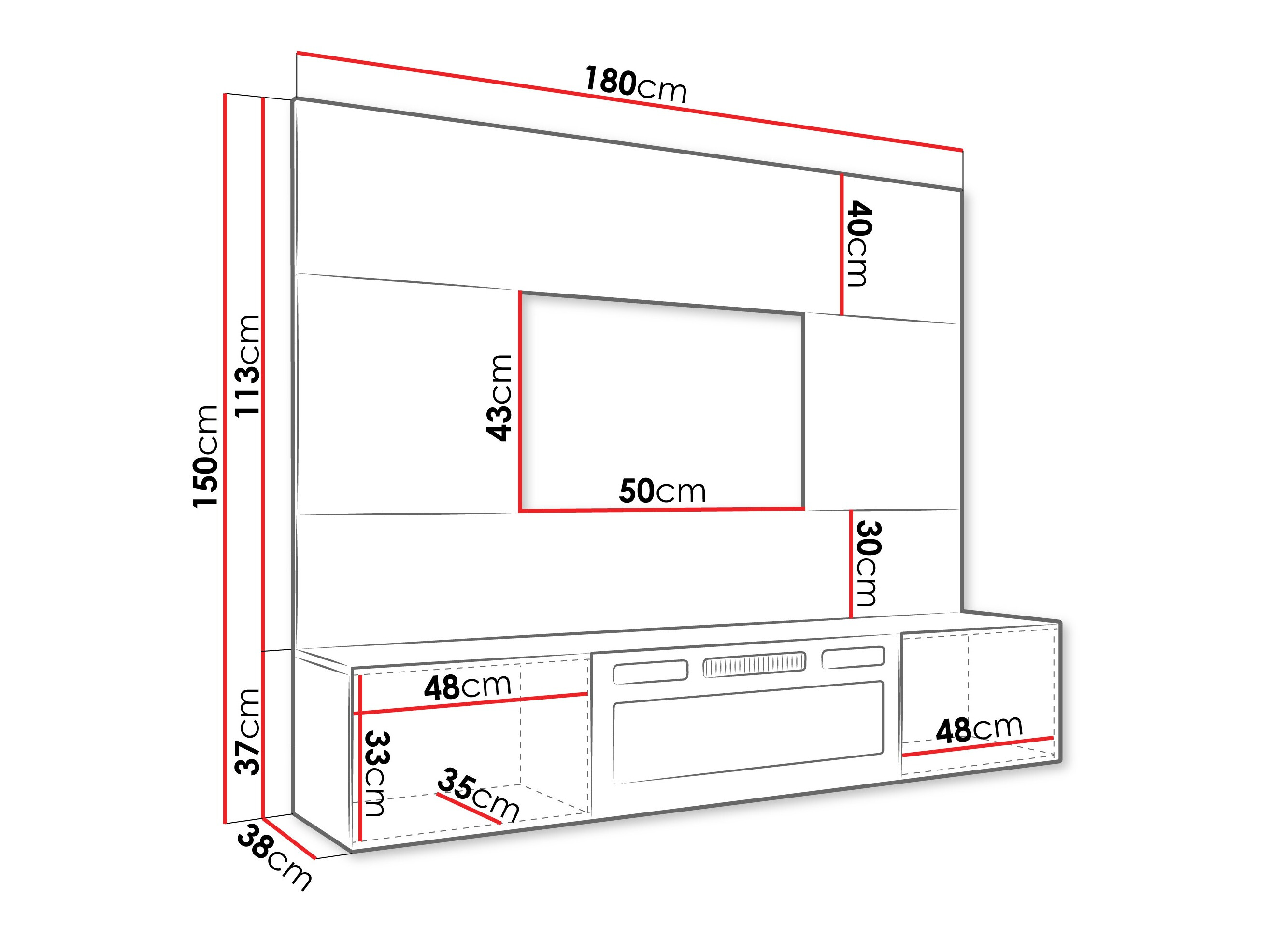 Conjunto para sala de estar Comfivo Salix VII (Branco + Marmore branco)