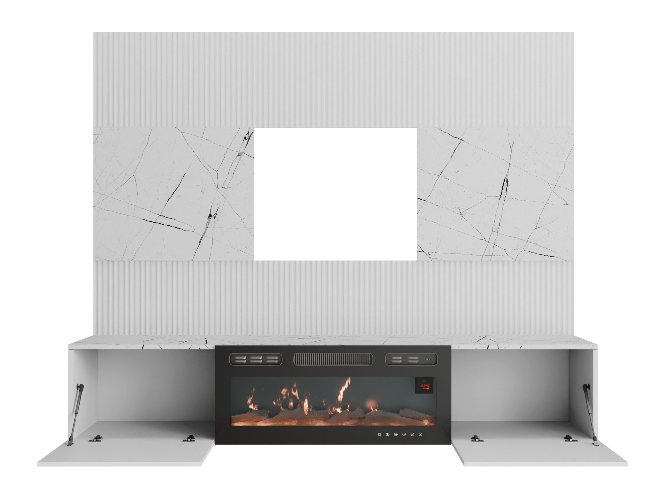 Conjunto para sala de estar Comfivo Salix VII (Branco + Marmore branco)